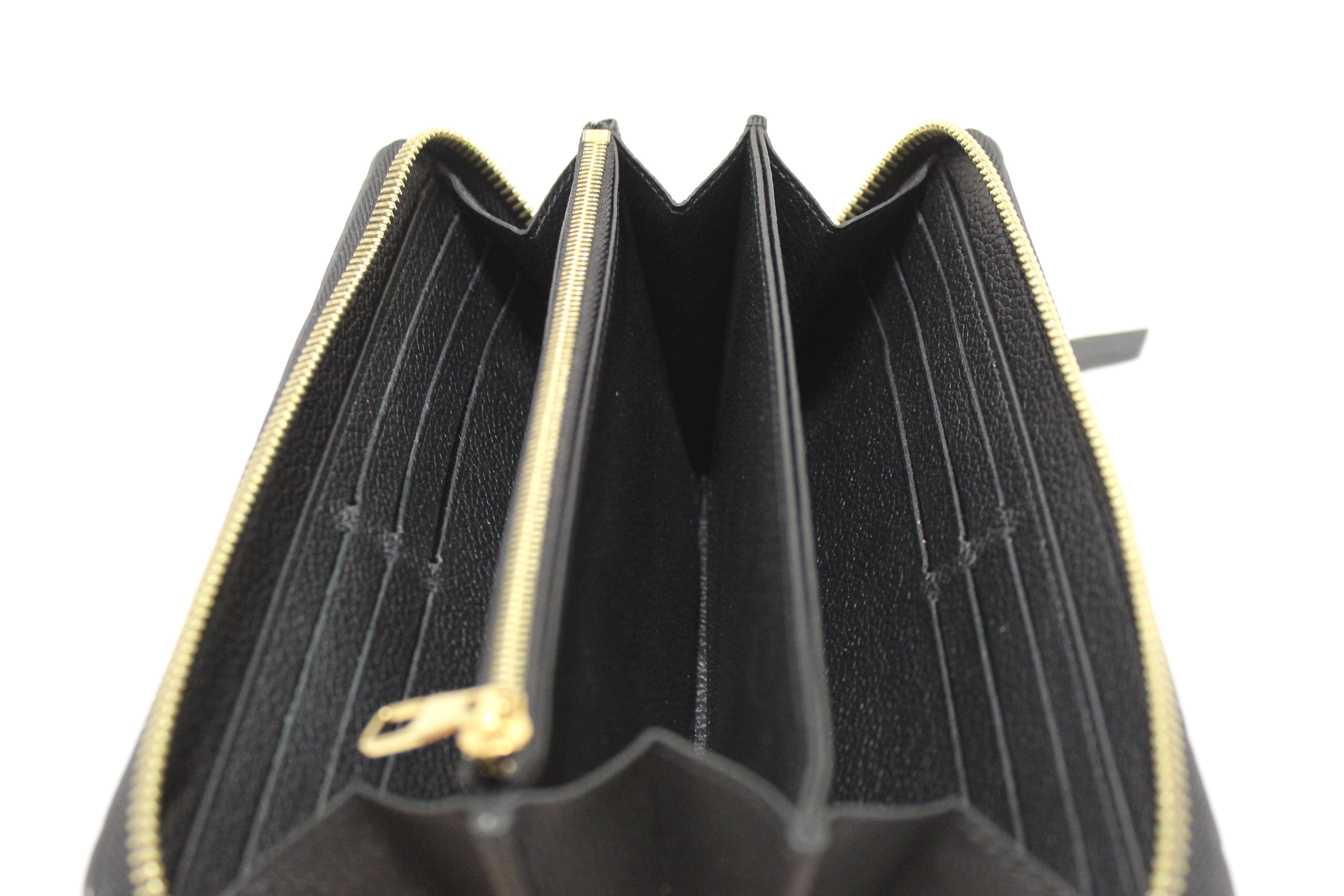 Authentic Louis Vuitton Black Monogram Empreinte Leather Zippy Wallet for Women - Luxury Designer Wallet with Multiple Card Slots & Coin Pocket - Perfect for Everyday Use, Travel & Gift Giving