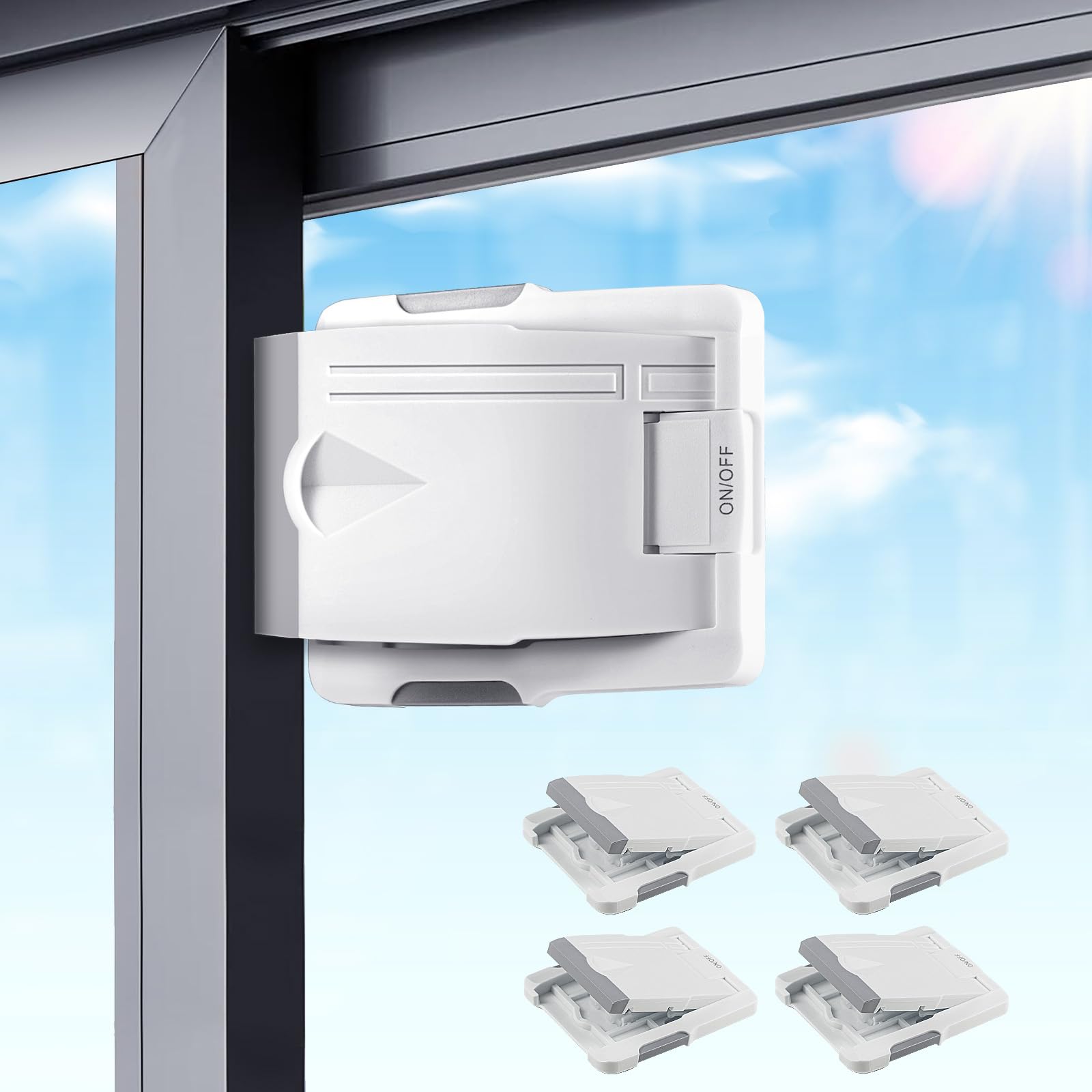4-Pack Sliding Door Locks for Child Safety - No Drill Window & Glass Door Locks with Strong 3M Adhesive Tape | Perfect for Baby Proofing Homes, Apartments & Offices