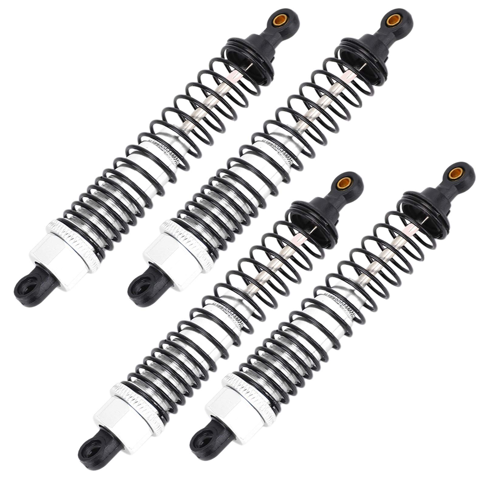4Pcs Aluminum Alloy Shock Absorber Set - Fully Adjustable Metal Dampers for 94111/94110PRO/9410894188 RC Cars (Silver) | Perfect for Off-Road Racing & RC Car Upgrades