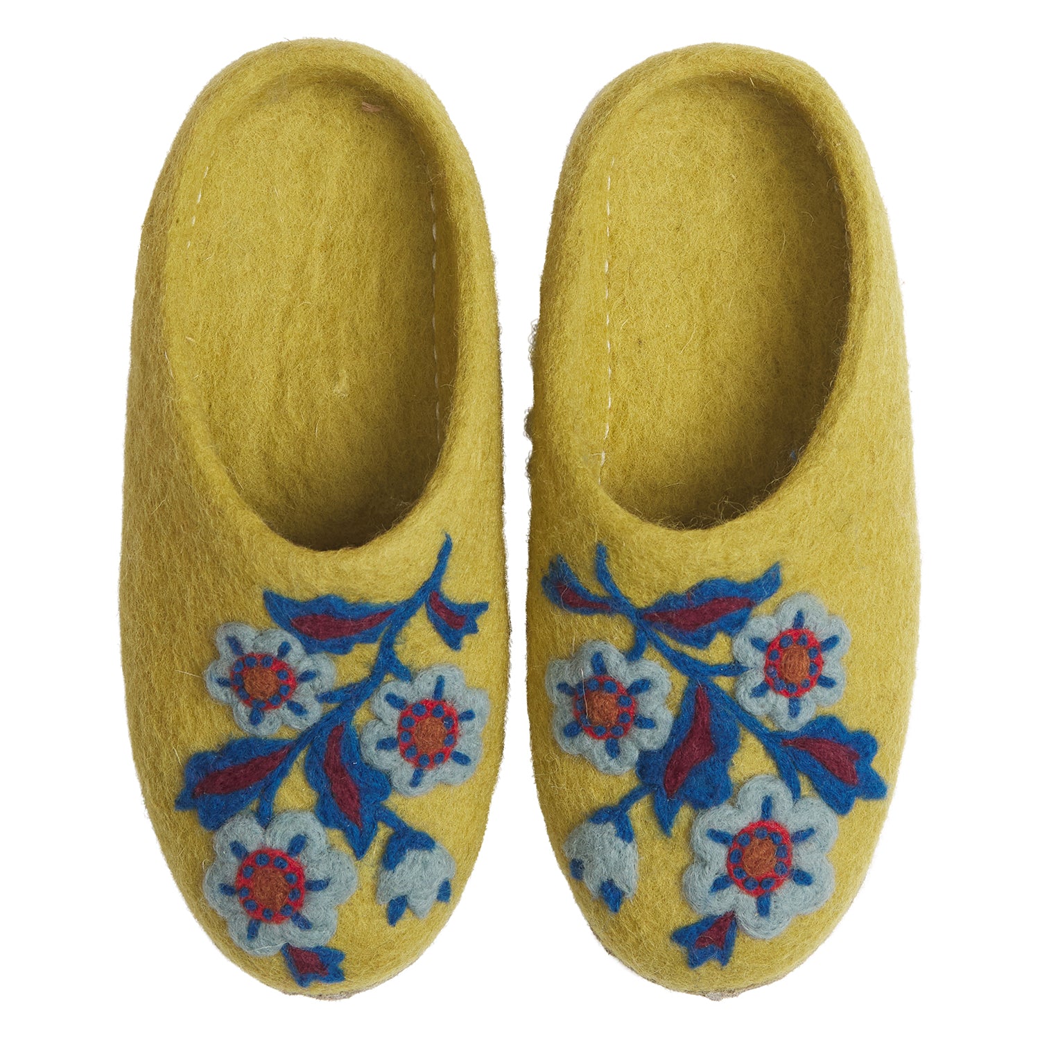 Marie Felt Slippers for Women - Soft Olive Green House Shoes - Cozy Indoor/Outdoor Comfort for Relaxing at Home, Yoga, or Lounging
