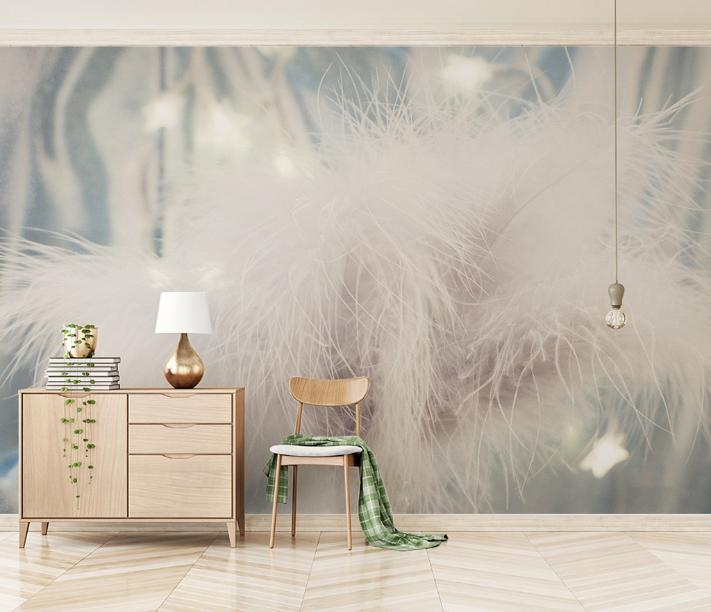 Soft Sprinkle Cotton Blow Leaves Wallpaper Murals - Nature-Inspired Peel & Stick Wall Decor for Bedroom, Living Room & Nursery