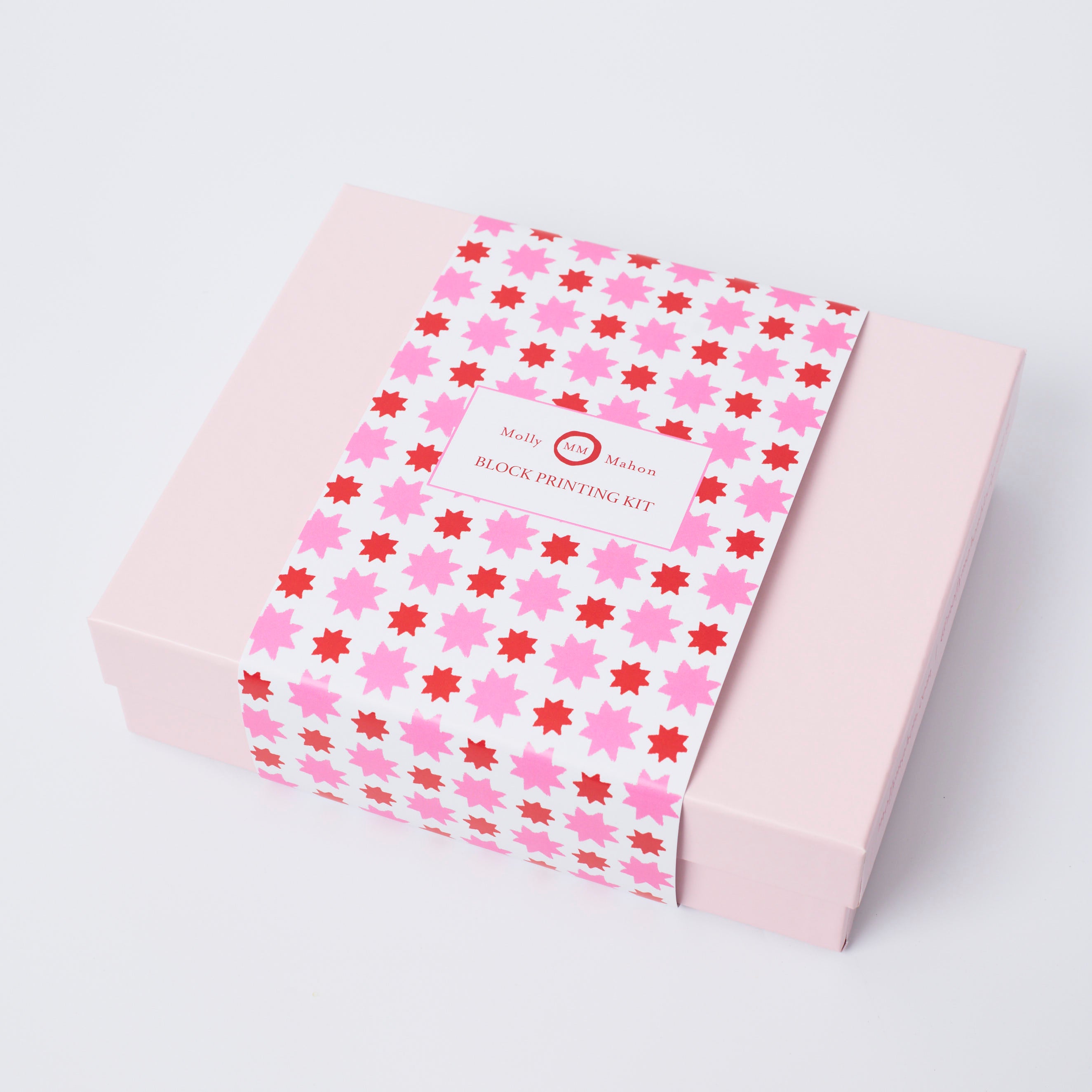 Handmade Block Printing Kit with Jali Design Notecards - Big & Small Sizes in Red & Pink - Perfect for DIY Crafts, Wedding Invitations, and Personalized Gifts