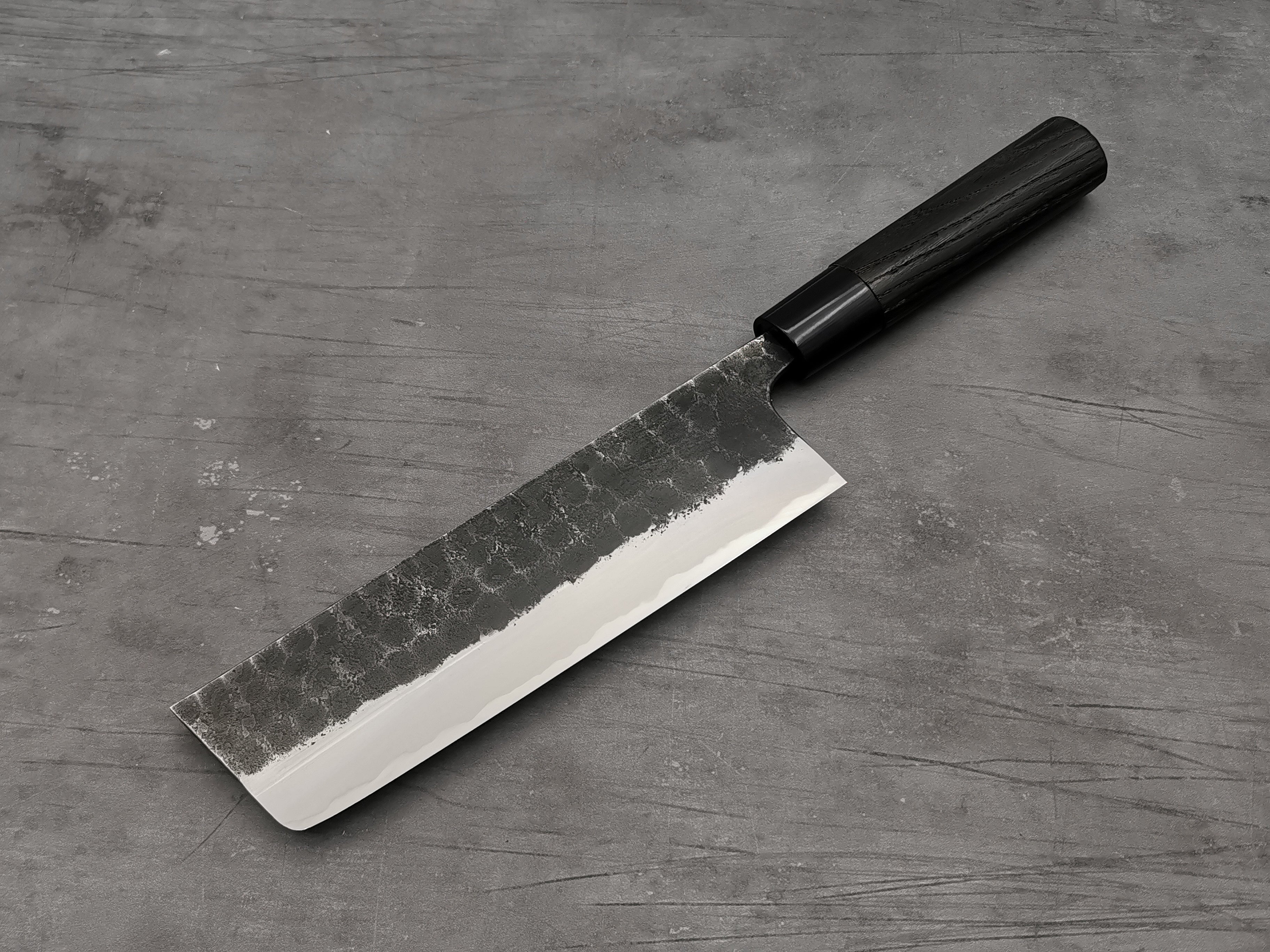 Premium Toshihiro Wakui V2 Tsuchime Nakiri Knife - Handcrafted Japanese Damascus Steel Kitchen Knife for Slicing, Dicing & Chopping Vegetables - Perfect for Home Chefs & Professional Cooks