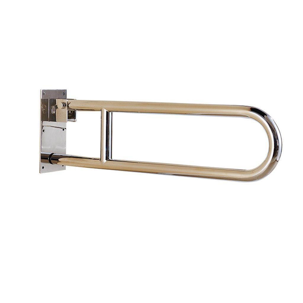 GAOXIN Foldable Stainless Steel Shower Grab Bar - Non-Slip Bathroom Safety Handrail for Elderly & Handicapped (Mirror Finish) | Ideal for Bathtub, Shower Stall & Wet Room Accessibility