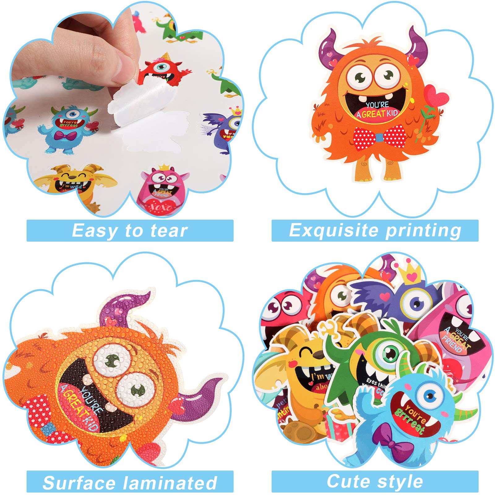 36-Piece Valentine's Day Greeting Cards Set with Envelopes & Stickers - Cute Classroom Exchange Cards for Kids, Boys & Girls - Perfect for School Parties, Valentine's Day Favors & Classroom Activities