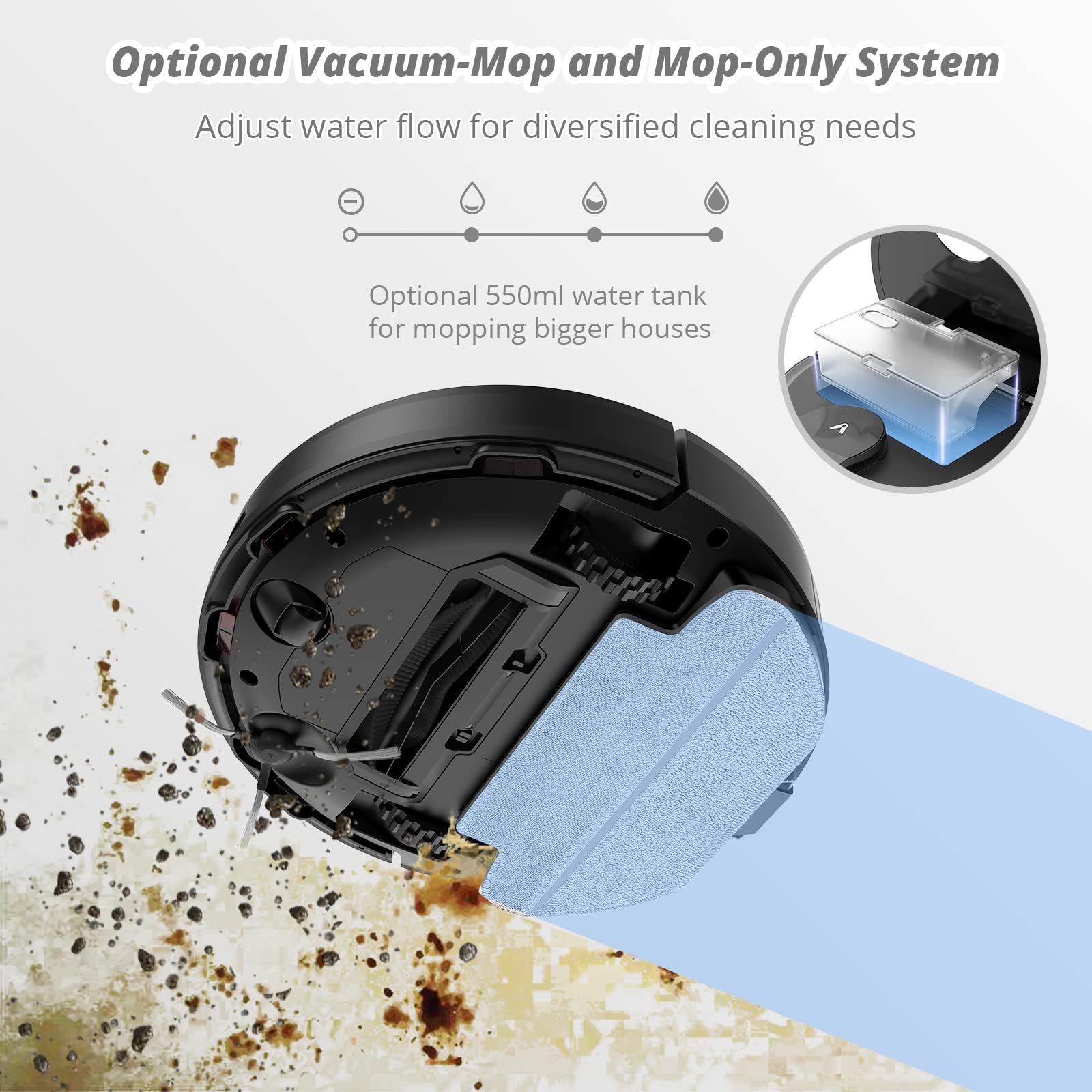 VIOMI V2 Max Robot Vacuum Cleaner with Smart Mapping, 3000Pa Strong Suction, Self-Charging - Works with Alexa & Google Assistant - Perfect for Hardwood Floors, Carpets and Pet Hair Cleaning