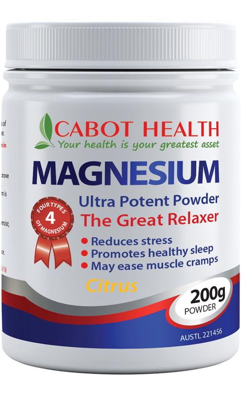 Premium Cabot Health Magnesium Ultra Potent Powder Supplement - Supports Muscle Relaxation, Sleep & Stress Relief - Ideal for Athletes, Fitness Enthusiasts & Stress Management