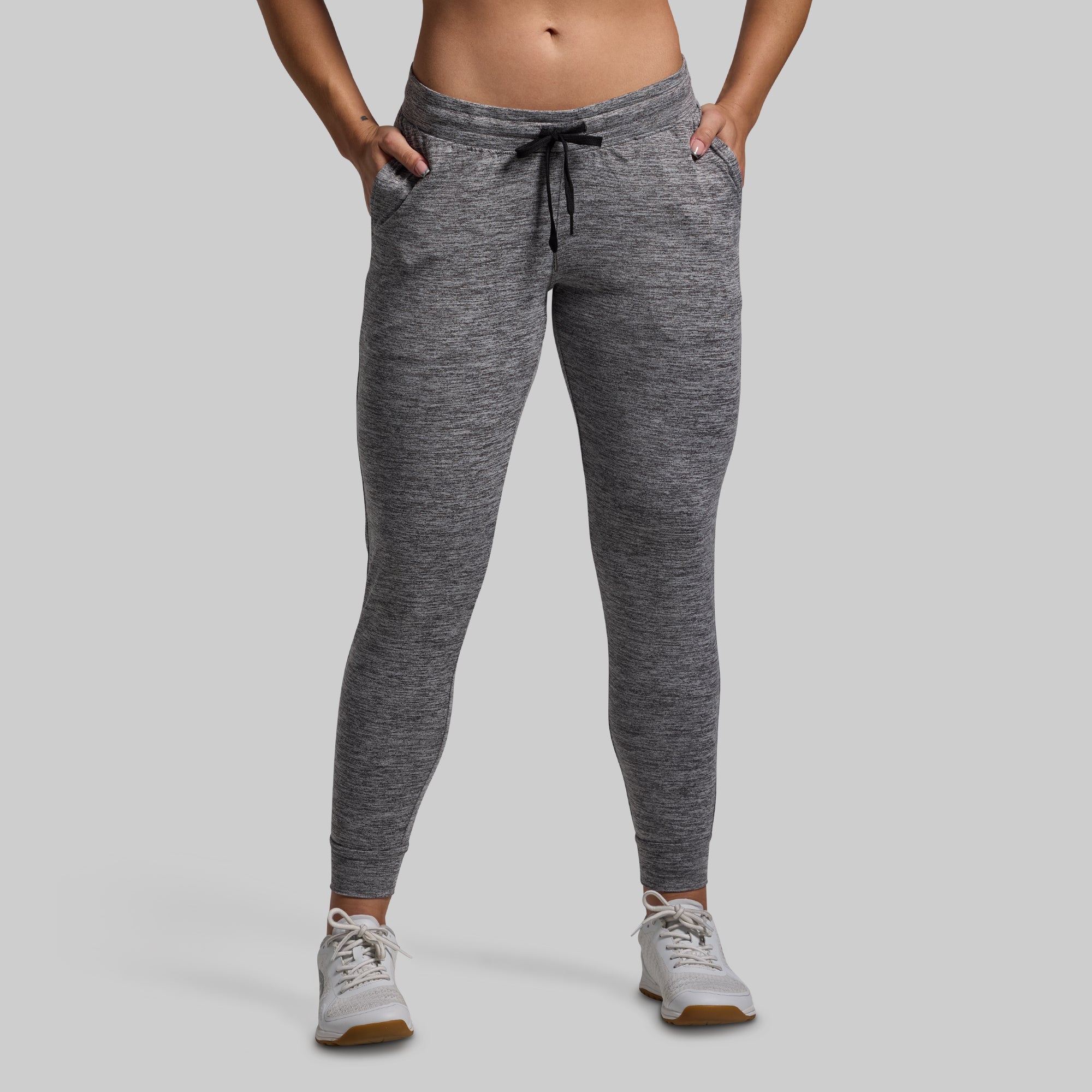 Women's Low Rise Athleisure Joggers - Comfortable Lounge Pants for Yoga, Running & Relaxation (Heather Grey) - Perfect for Casual Wear, Workouts & Home Comfort