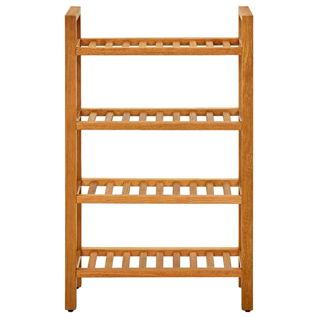 Solid Oak Wood Shoe Rack with 4 Shelves - 19.6