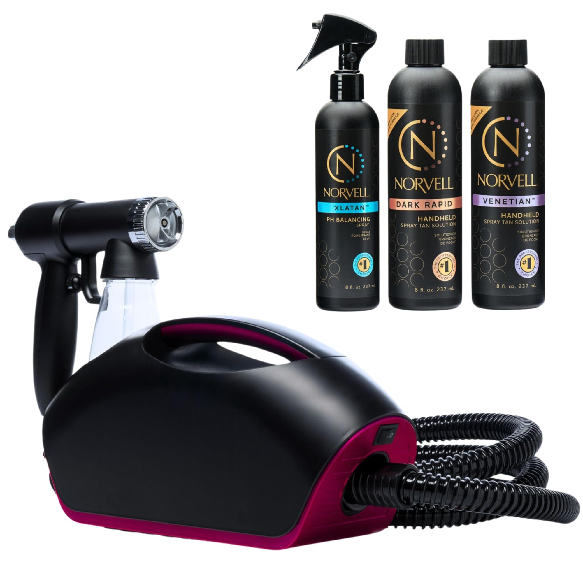 Professional Spray Tanning Kit with Bronzing Solution & Prep Spray - At-Home Sunless Tanning Machine for Glowing Skin | Perfect for Salons, Self-Tanning & Special Events