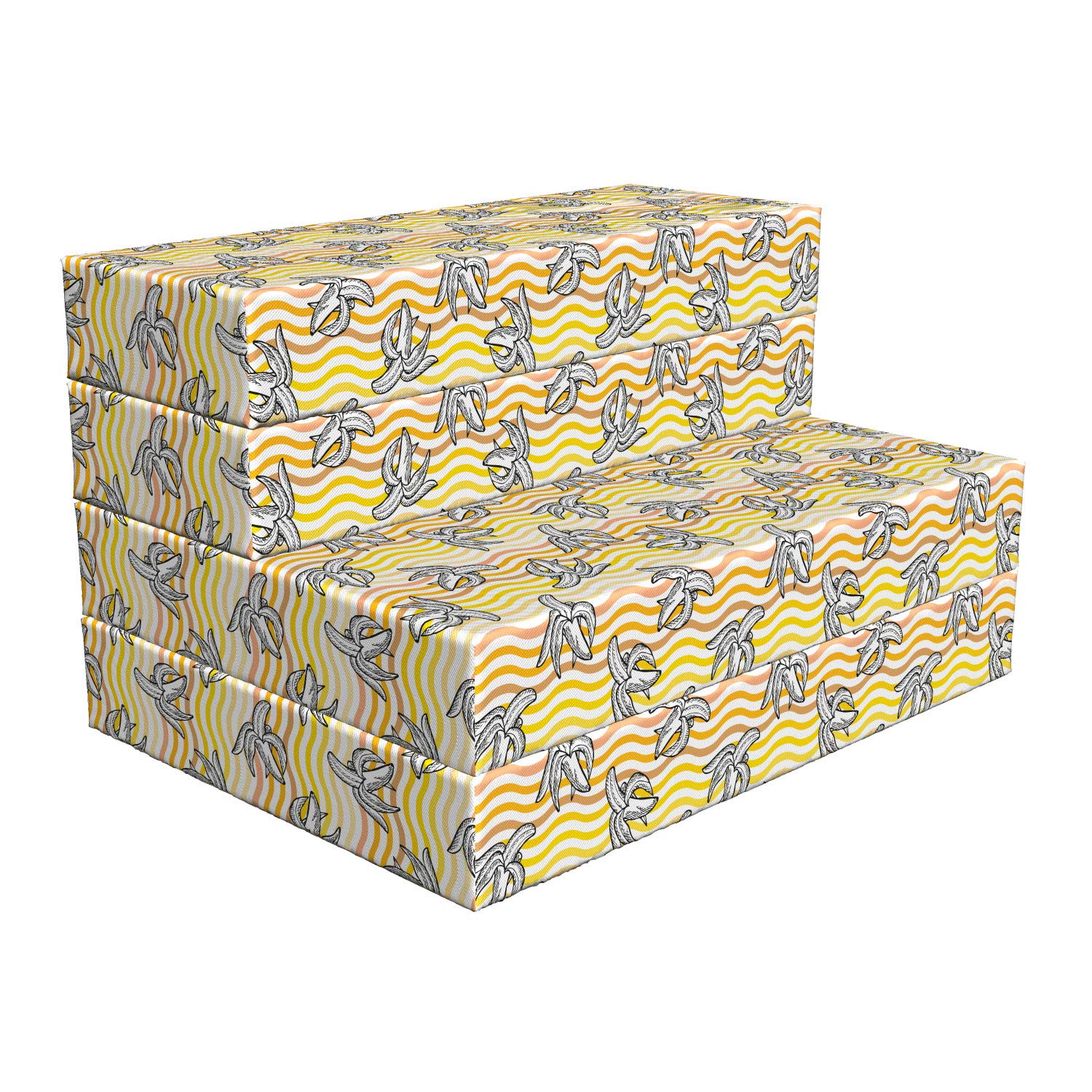 Ambesonne Foldable Mattress with Banana Sketch Design - 74.8