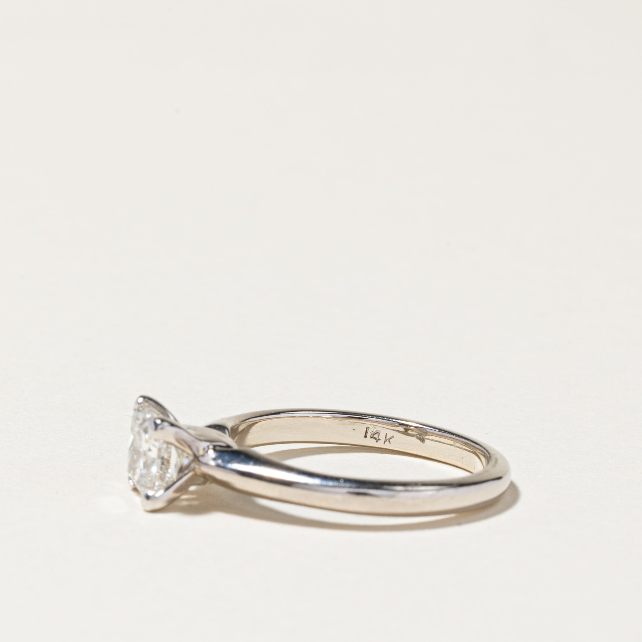 14K White Gold Diamond Ring - 0.88 Carat Round Cut Solitaire Engagement Ring, Size 6 | Perfect for Wedding, Proposal & Anniversary Gifts