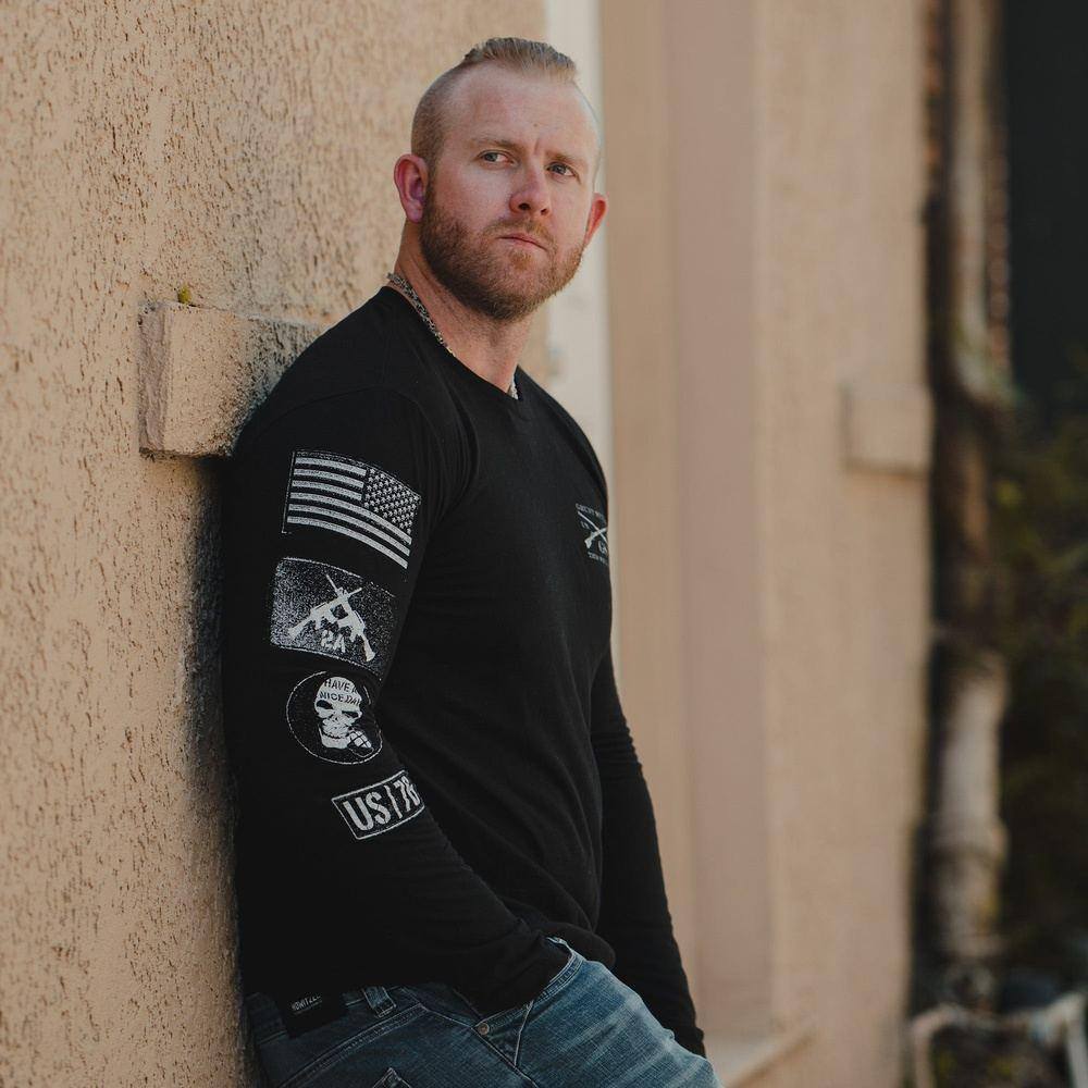 Patch Long Sleeve Shirt for Men - Black Casual Button Up Shirt | Perfect for Office, Date Night & Outdoor Activities
