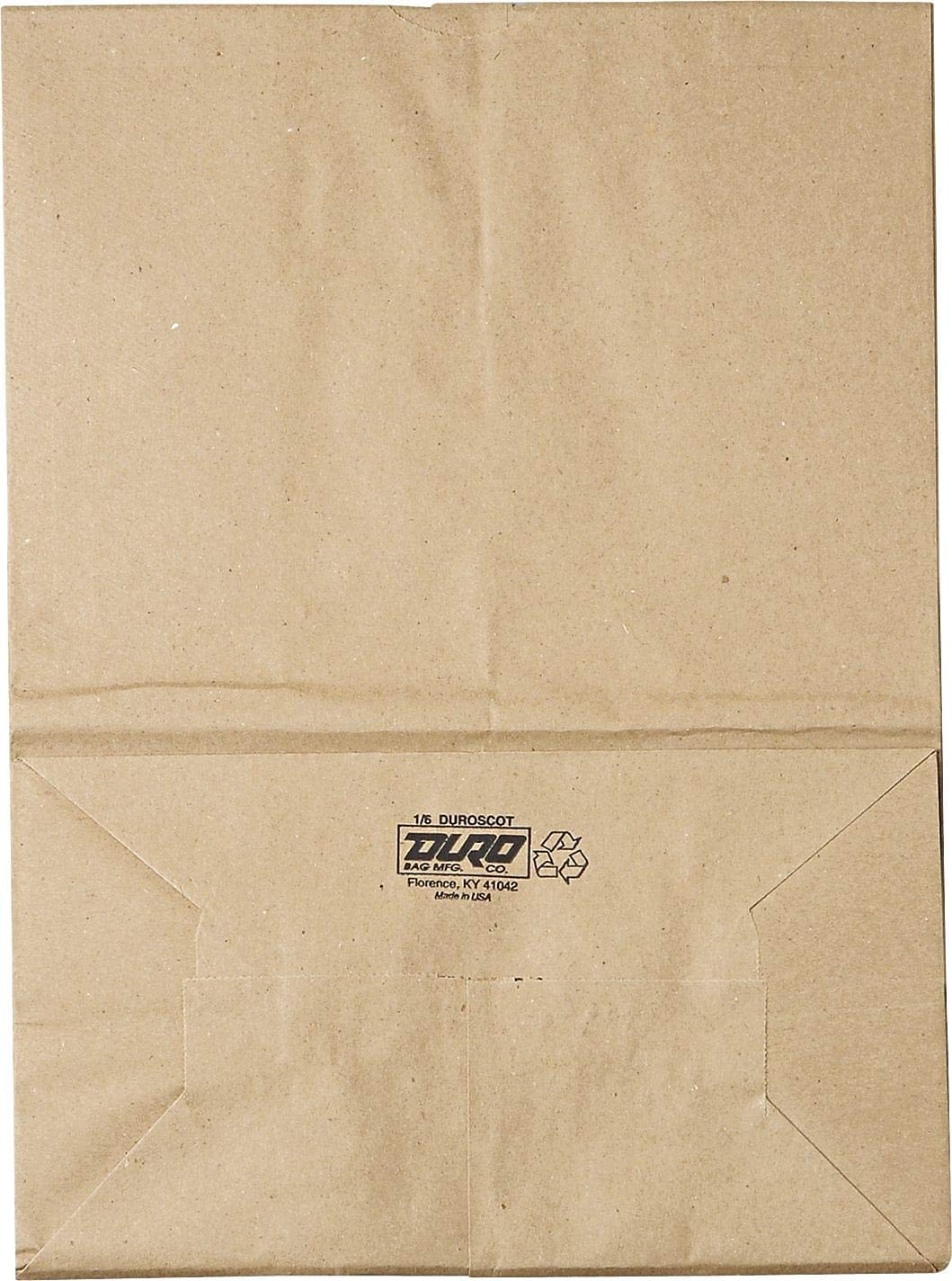 General SK1657 1/6 BBL Kraft Paper Grocery Bags - 57lb Strength, Standard Size 12 x 7 x 17 Inches, Pack of 500 - Perfect for Supermarkets, Retail Stores & Eco-Friendly Shopping
