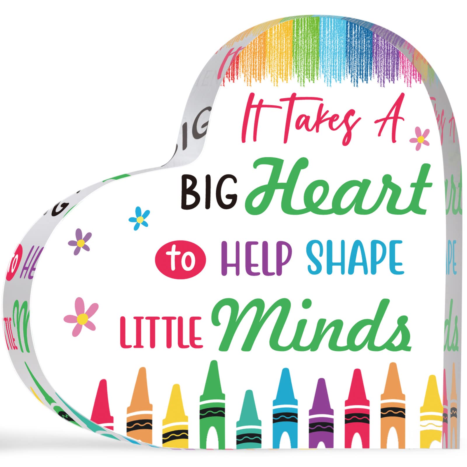 Maitys Acrylic Keepsake Paperweight - Heart Shaped Teacher Appreciation Gift for Women, Nurse Graduation & Retirement Present - Perfect for First/Last Day of School, Office Desk Decor & Thoughtful Thank You Gifts