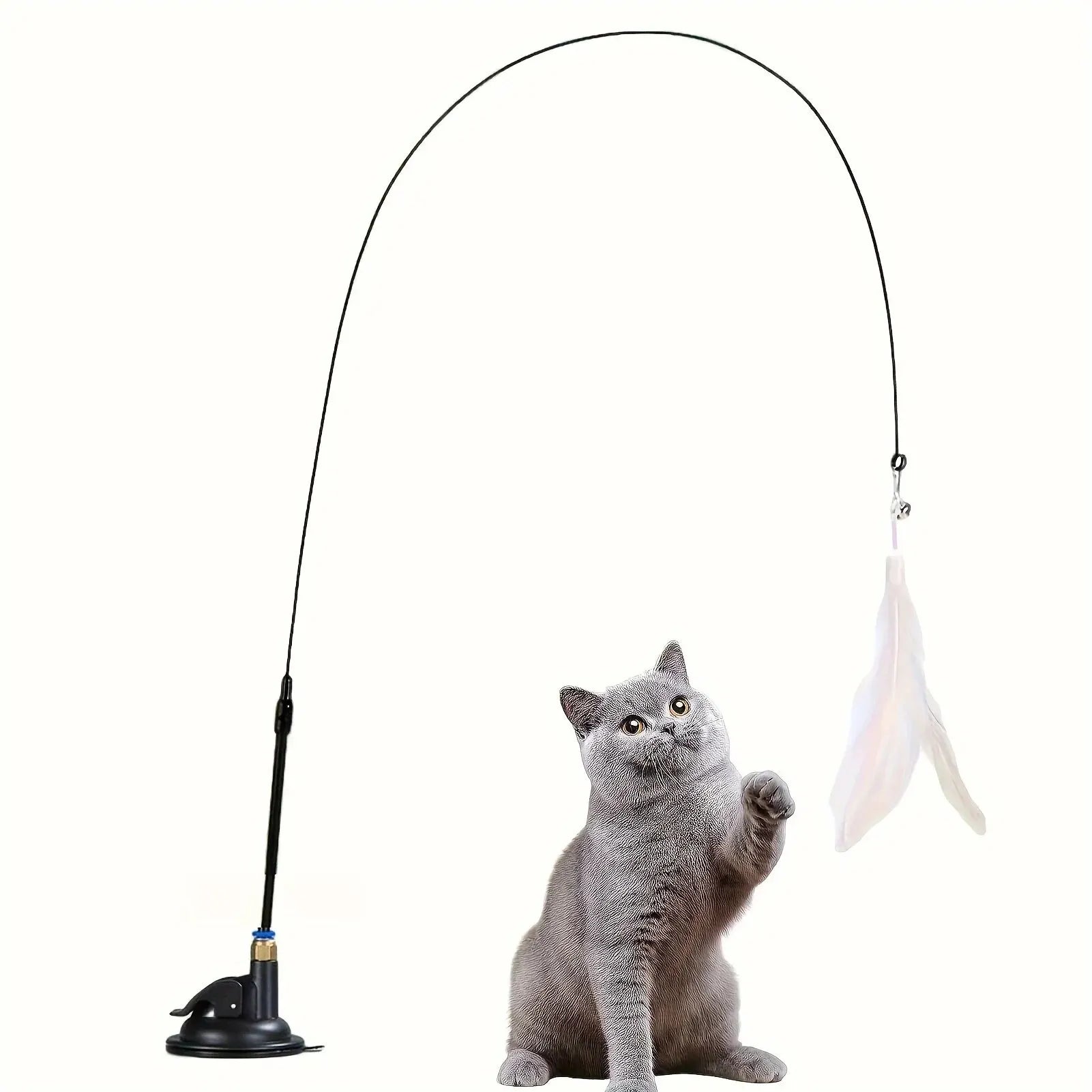 Interactive Cat Teaser Toy with Bell & Feather Wand - Fun Exercise Toy for Indoor Cats, Playtime & Bonding with Your Kitten