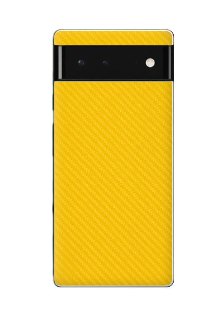 Google Pixel 6 Yellow Carbon Fiber Skin - Protective Decal Cover for Daily Use