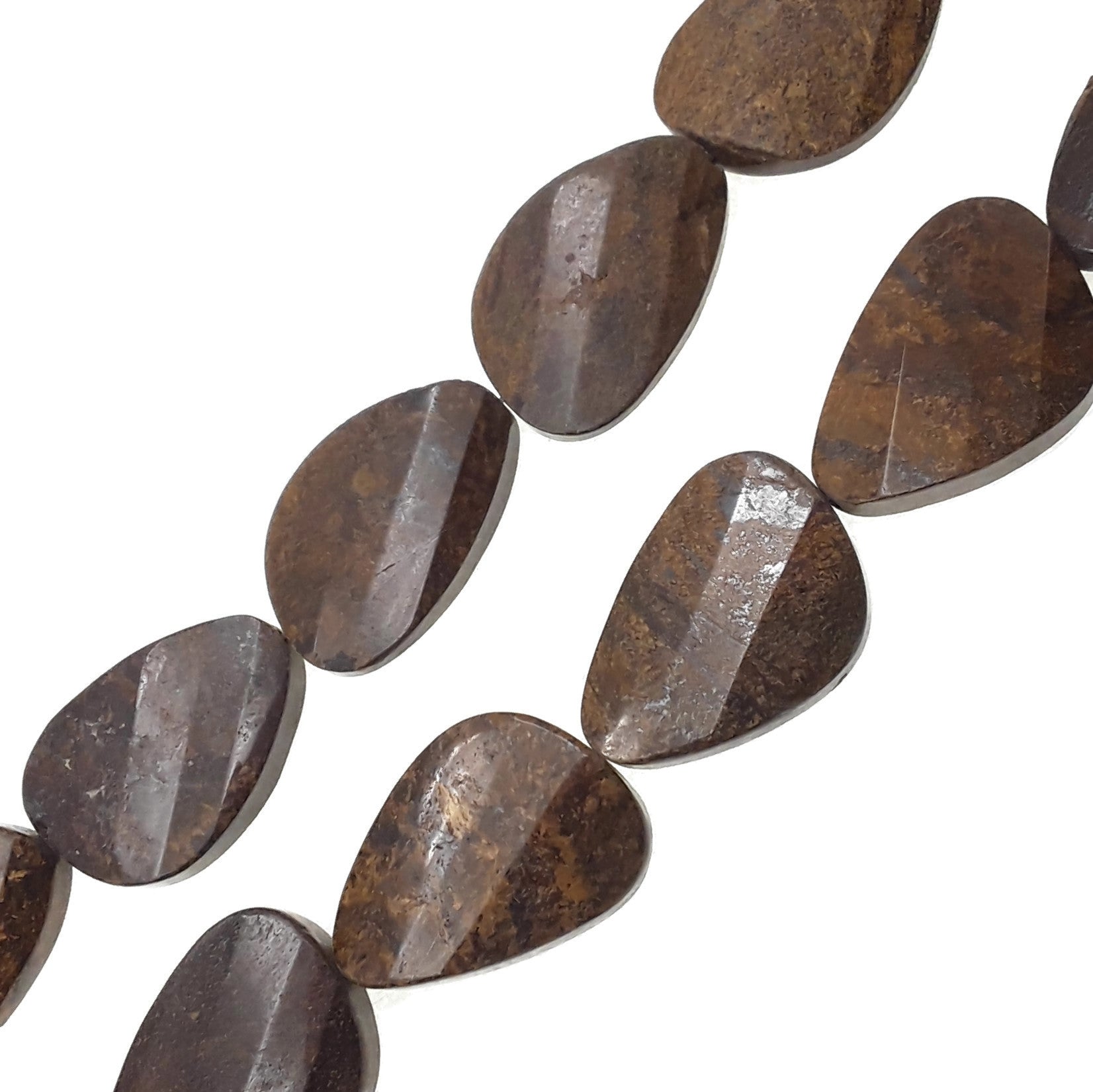 Bronzite Faceted Twisted Slice Teardrop Beads 15x35mm 15.5 Strand - Natural Gemstone Beads for Jewelry Making, DIY Crafts & Spiritual Healing