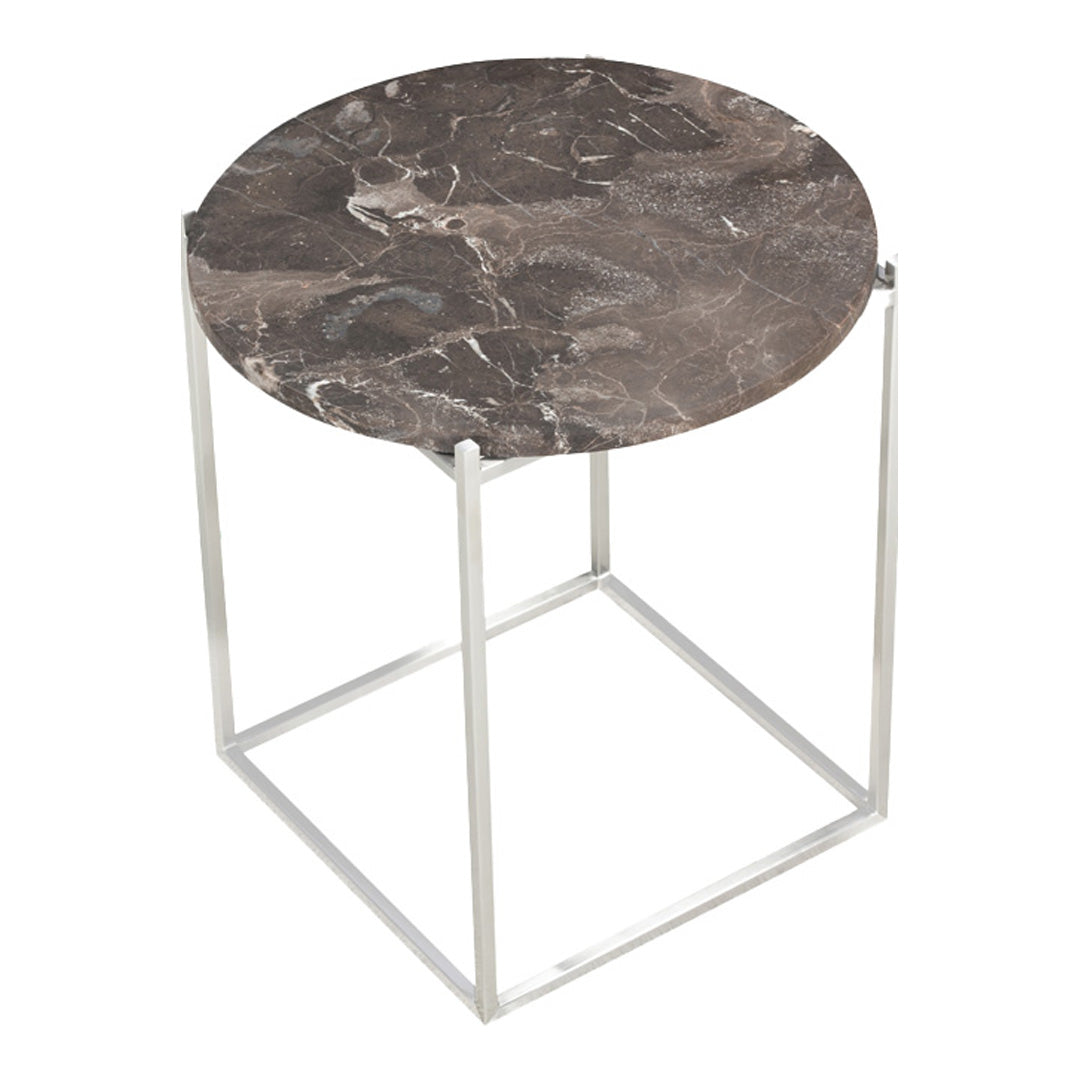 Modern Round Side Table - Small Accent End Table for Living Room, Bedroom, Patio - Sturdy & Stylish Coffee Table with Wooden Legs - Perfect for Home Decor, Reading Nook, or Outdoor Seating Area