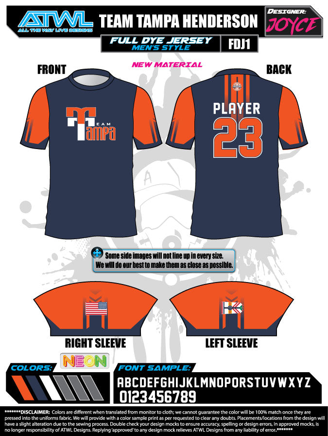 Team Tampa Navy Coaches Men's Full Dye Sublimated Football Jersey - Perfect for Games, Practices & Fan Apparel
