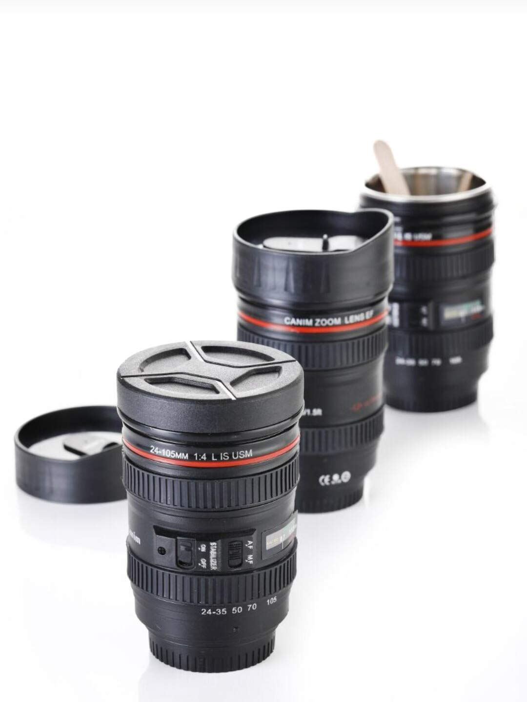 XMART INDIA Camera Lens Shaped Coffee Mug with Lid - Insulated Travel Flask for Tea & Hot Drinks - Unique Photography Themed Gift for Photographers & Coffee Lovers - Perfect for Office, Home Use & Outdoor Adventures