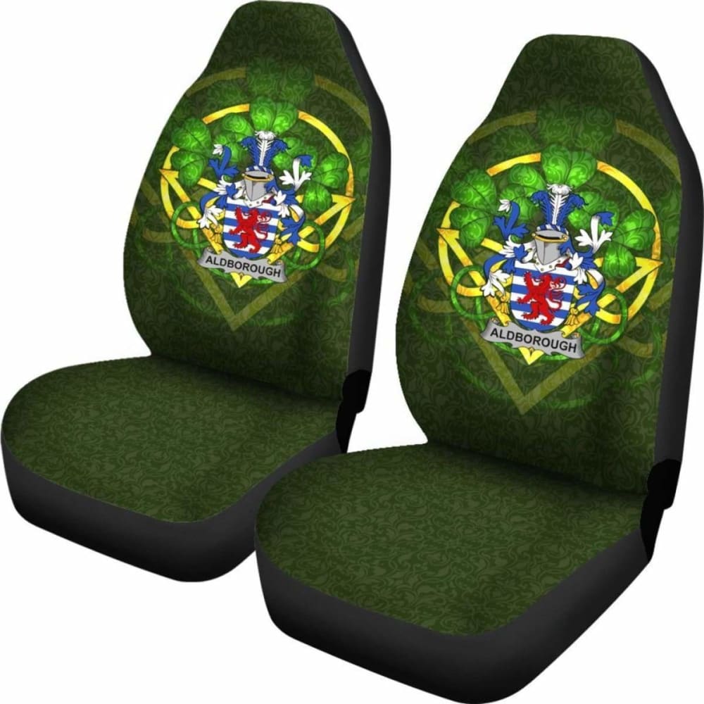 Aldborough Ireland Car Seat Cover Set of 2 - Premium Celtic Shamrock Design for Auto Protection - Perfect for Cars, Trucks & SUVs - Waterproof & Durable for Everyday Use & Road Trips