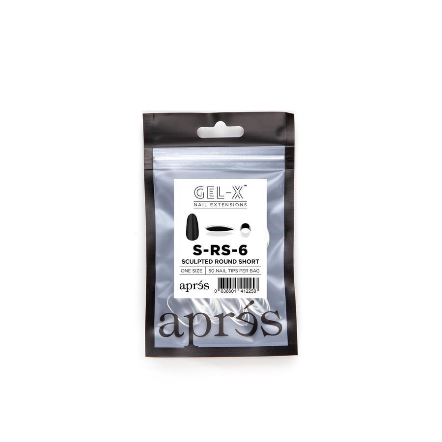Apres Gel X Refill Bags - Sculpted Round Short Size 6 (50 Pcs) | Professional Nail Extension Kit for DIY Manicures at Home | Perfect for Salon, Spa & Nail Art Enthusiasts