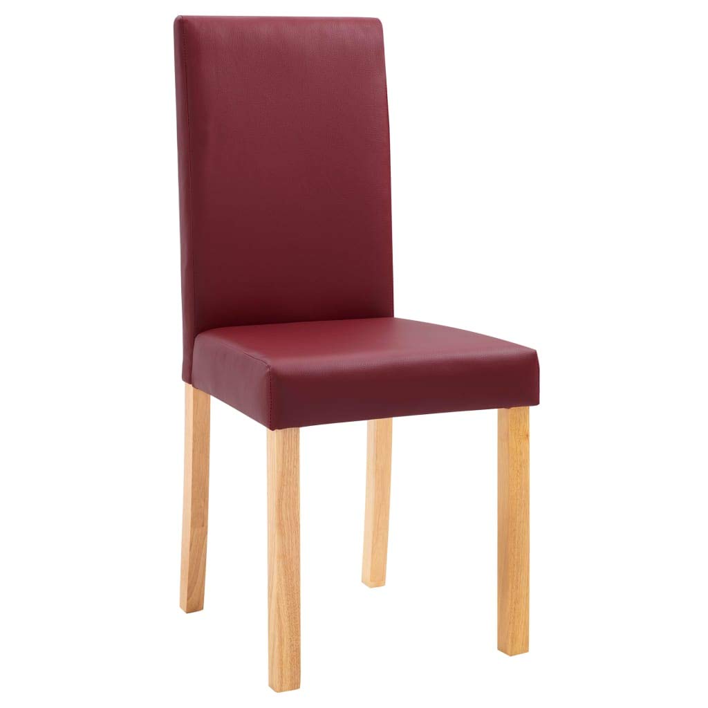 2 Pack Red Faux Leather Dining Chairs - Modern Kitchen Chairs for Dining Room, Restaurant, Cafe & Home Decor