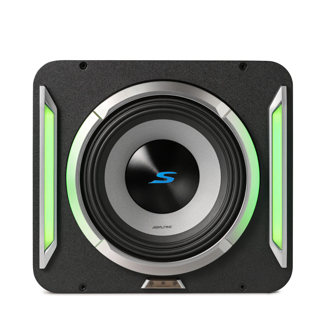 Alpine S2 SB12 12-Inch PrismaLink S Series Preloaded Subwoofer Wedge Enclosure - High-Performance Car Audio for Deep Bass, Perfect for Trucks, SUVs, and Custom Car Stereo Systems