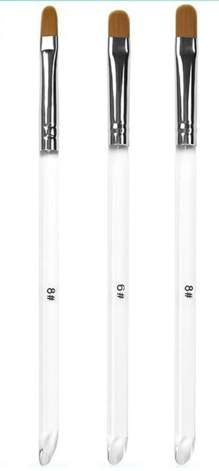 Bolt Bee 3-Piece Gel Nail Brush Set - Round & Conical Nail Art Brushes (6# & 10#) for Professional Manicures, DIY Nail Designs & Salon Use