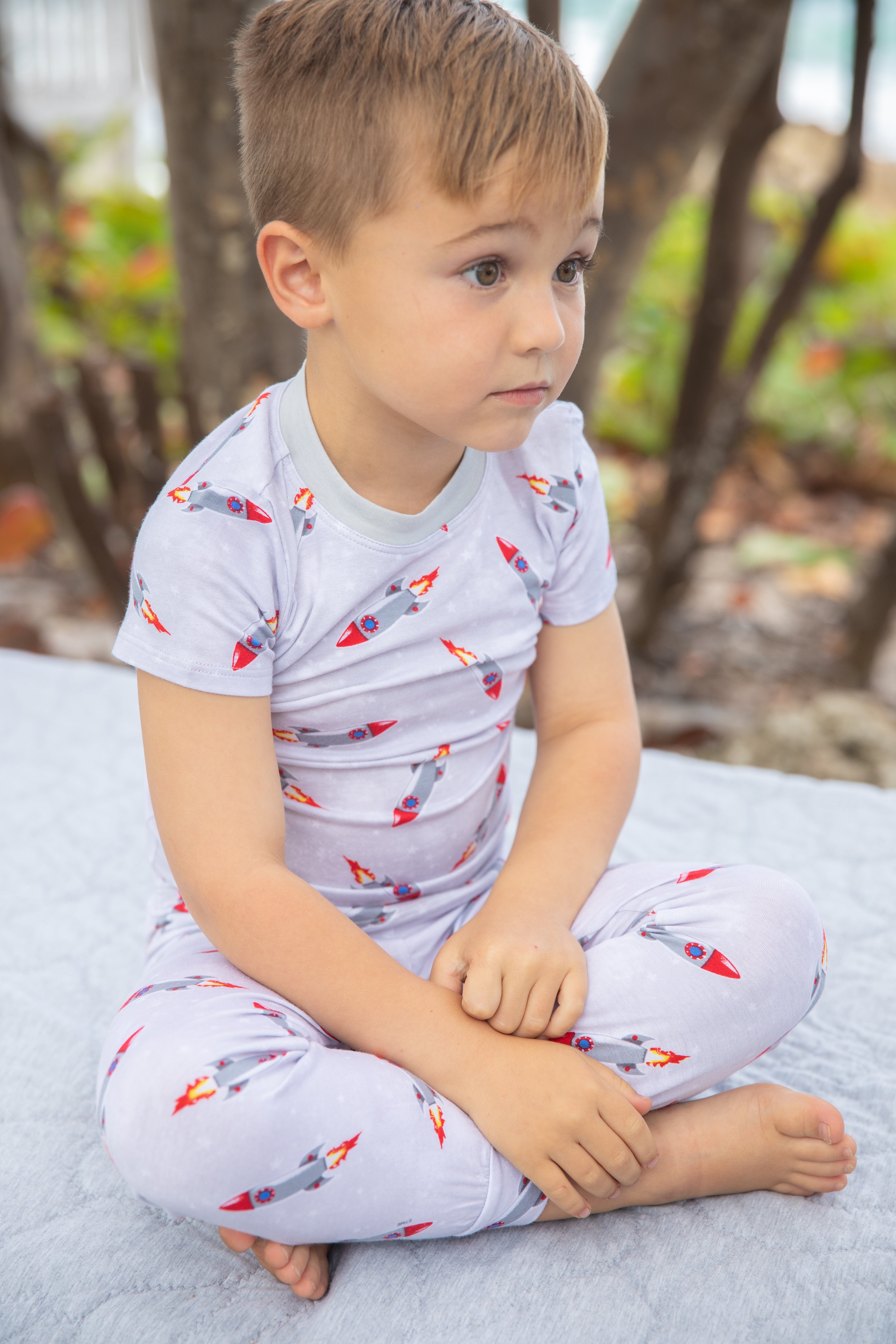 Rocket Short Sleeve Top & Pants Set - Stylish Summer Outfit for Women | Perfect for Casual Wear, Beach Vacation, and Outdoor Activities