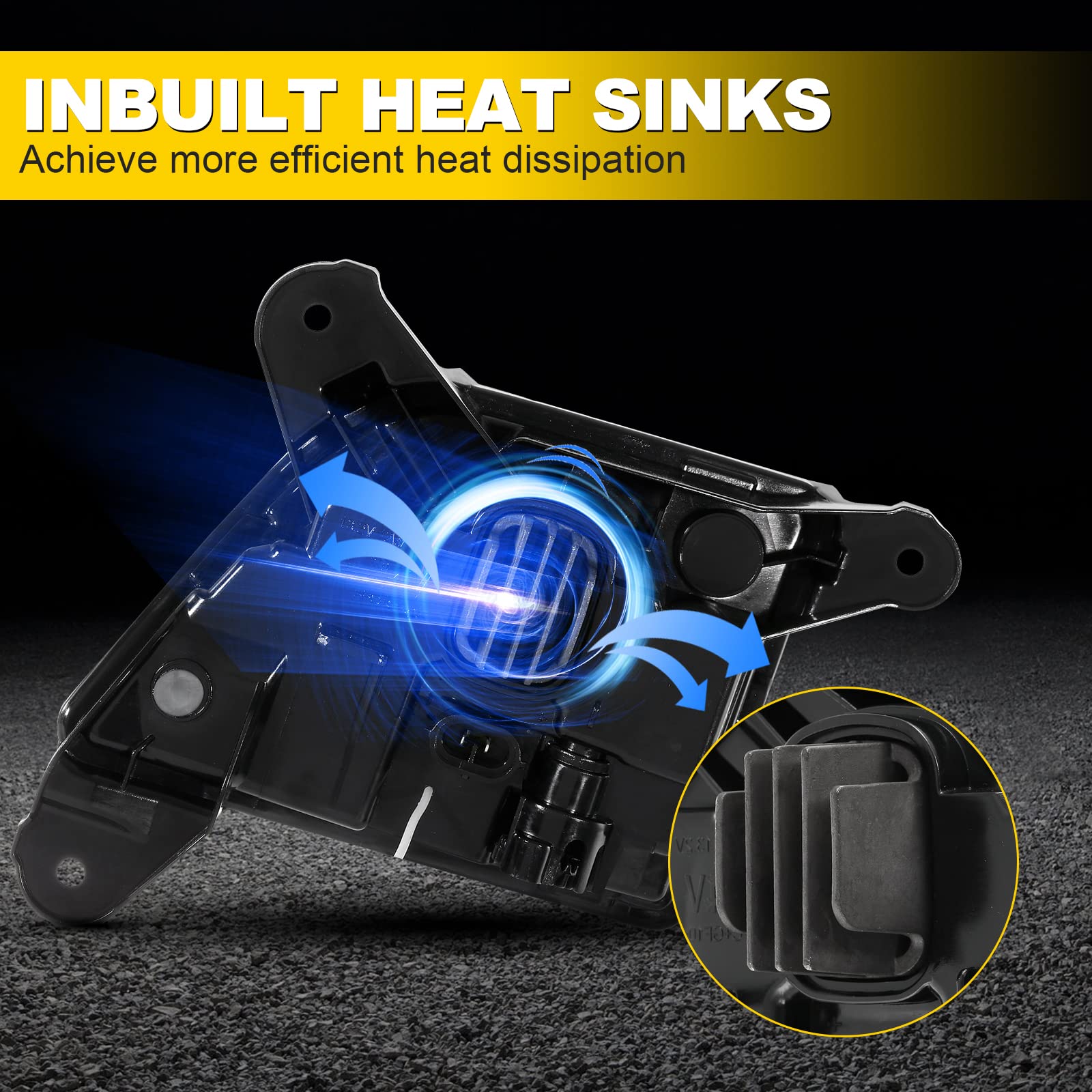 AUXMART LED Fog Lights with DRL Daytime Running Lights - Compatible with Chevrolet Silverado 1500 2019-2023 Models (1 Pair) - Durable Front Bumper Lights for Enhanced Night Driving & Off-Road Safety