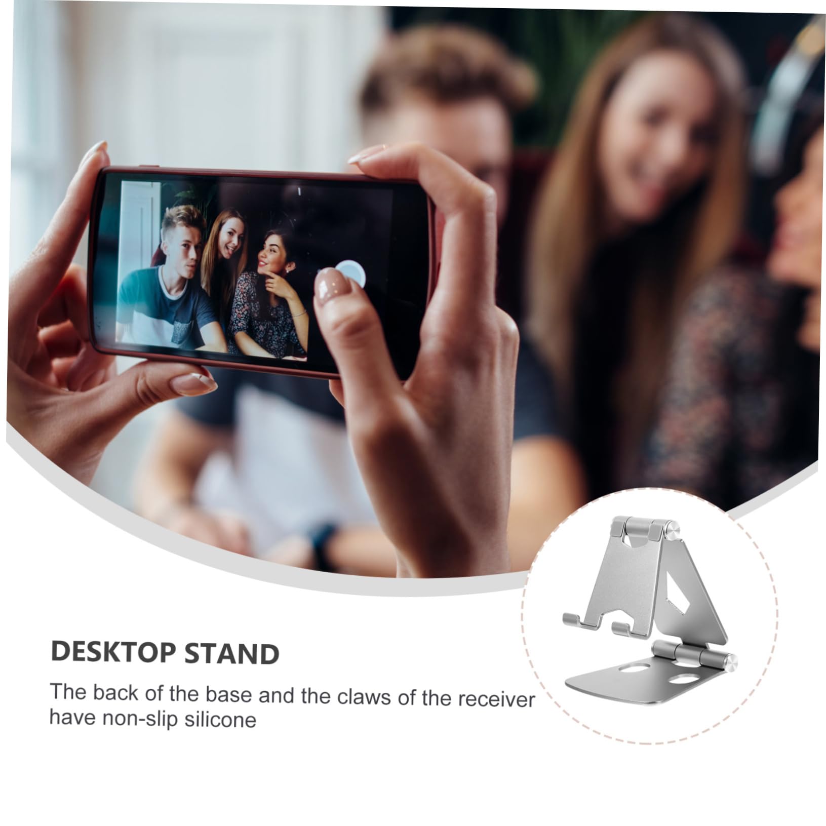 Jojofuny Adjustable Folding Stand Tablet Holder - Universal Phone & iPad Stand for Desk, Bed, Kitchen - Perfect for Watching Videos, Reading & Video Calls