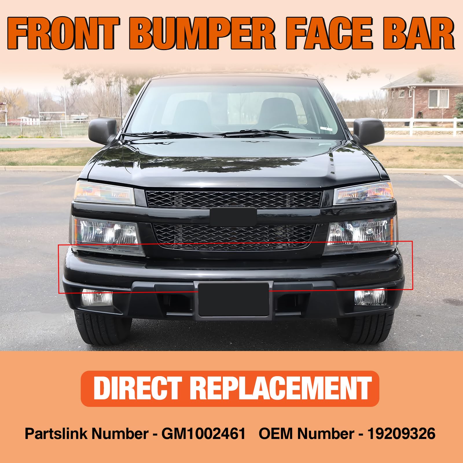 CarPartsDepot Front Bumper Face Bar Black With Bracket - Compatible With 2004-2012 Chevrolet Colorado & GMC Canyon, 2006-2008 Isuzu (GM1002461 19209326) - Perfect for Off-Roading, Truck Restoration & Collision Repair
