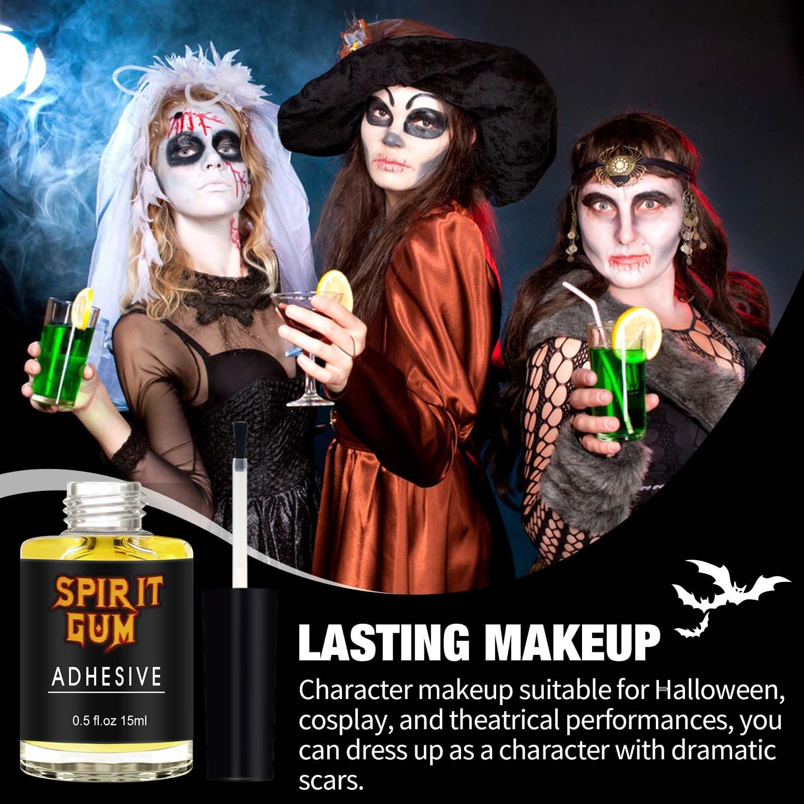 Miioto Mastix Skin Adhesive, 15ml - Strong & Long-Lasting Collodion Makeup Glue for Face & Body - Perfect for Halloween, Carnival, Christmas Costume Parties & Special FX Makeup