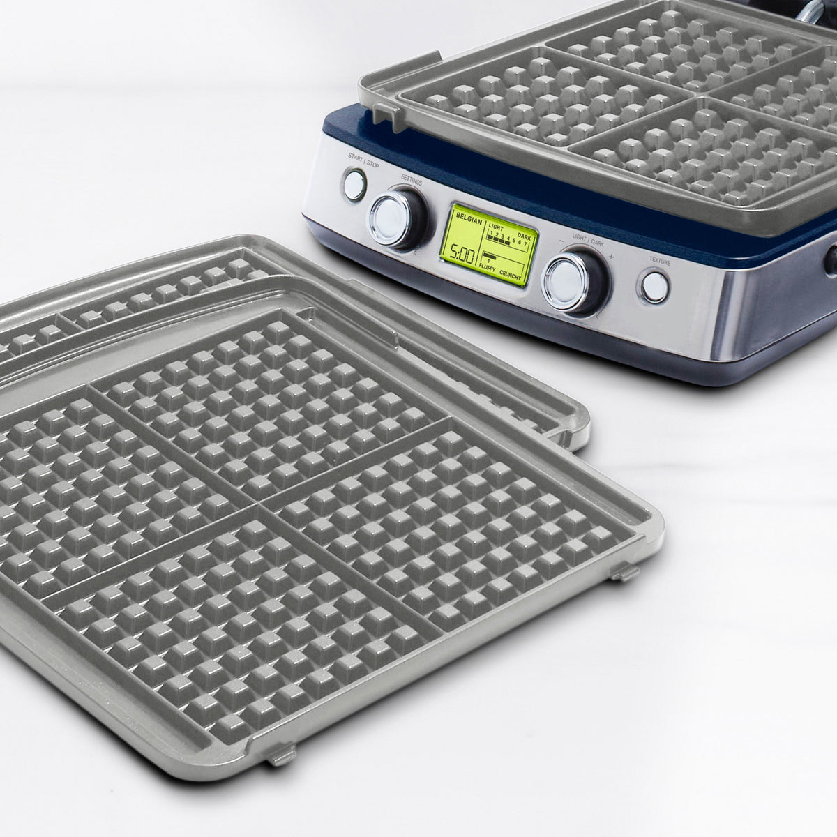 Elite Ceramic Nonstick 4 Square Waffle Maker - Fast Heating, Easy Clean | Oxford Blue | Perfect for Breakfast, Brunch & Family Gatherings