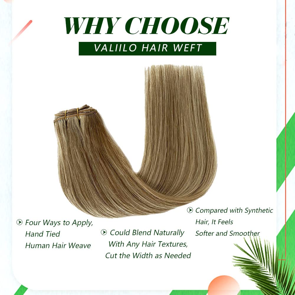 24 Inch Blonde Highlights Sew-in Hair Extensions | 120g Double Weft Remy Human Hair | Ash Brown to Platinum Blonde | Full Head Real Human Hair Wefts for Styling, Parties & Daily Wear