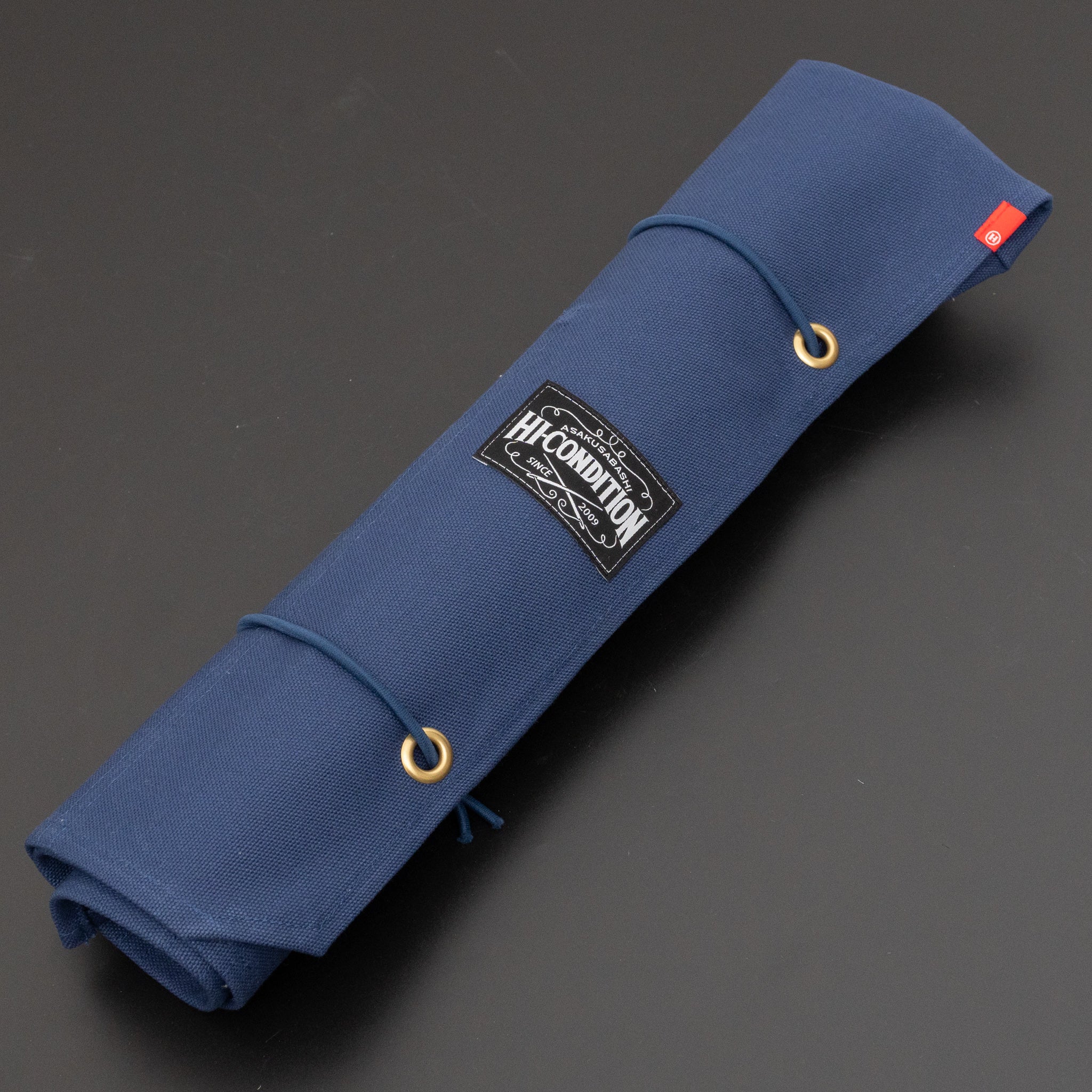 HI CONDITION Hanpu Canvas 6 Pocket Knife Roll Navy - Professional Chef Knife Organizer for Kitchen, BBQ & Outdoor Cooking