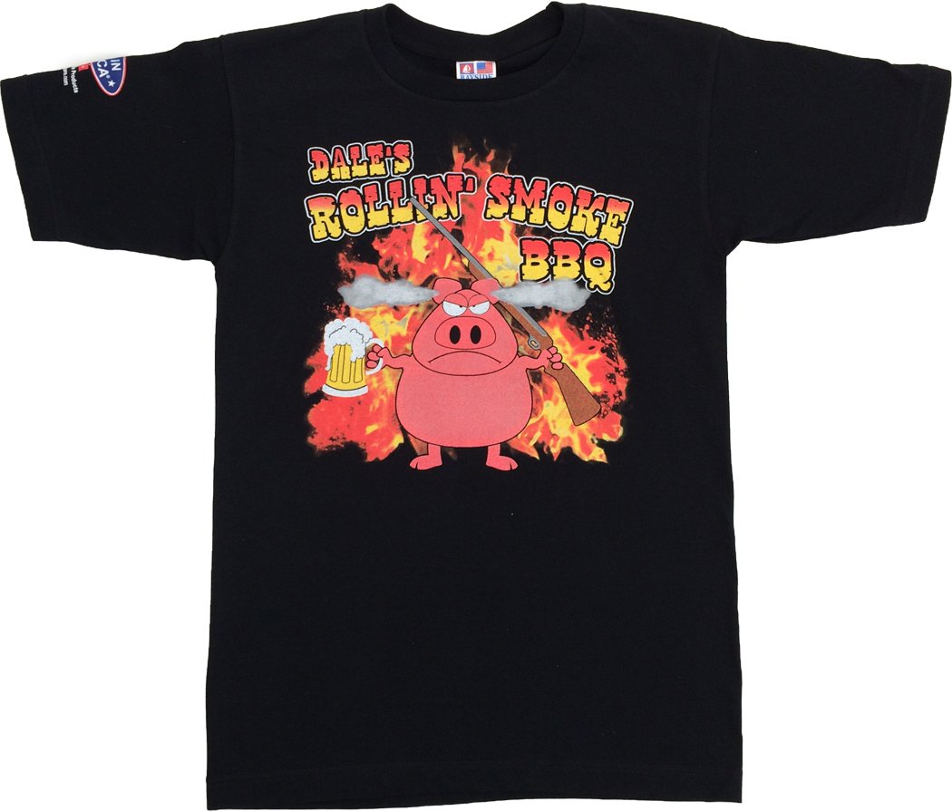 Made in USA Men's Dale's Rollin Smoke BBQ T-Shirt - Comfortable Cotton Tee for Grilling, Barbecue Parties & Casual Wear