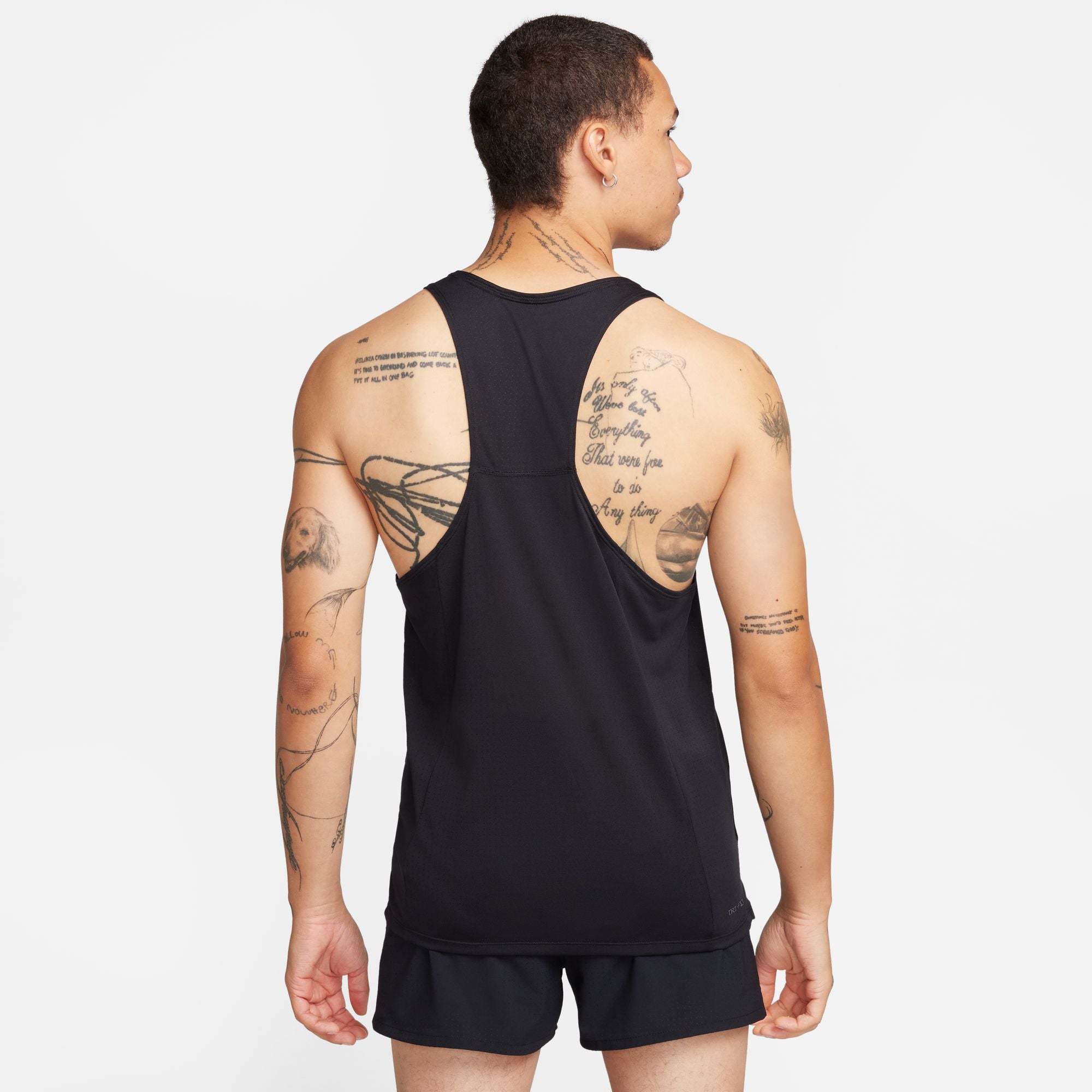Men's Fast Dri-FIT Moisture Wicking Running Singlet - Lightweight Breathable Athletic Shirt for Men (Black/Reflective Silver) - Perfect for Jogging, Gym Workouts & Marathon Training