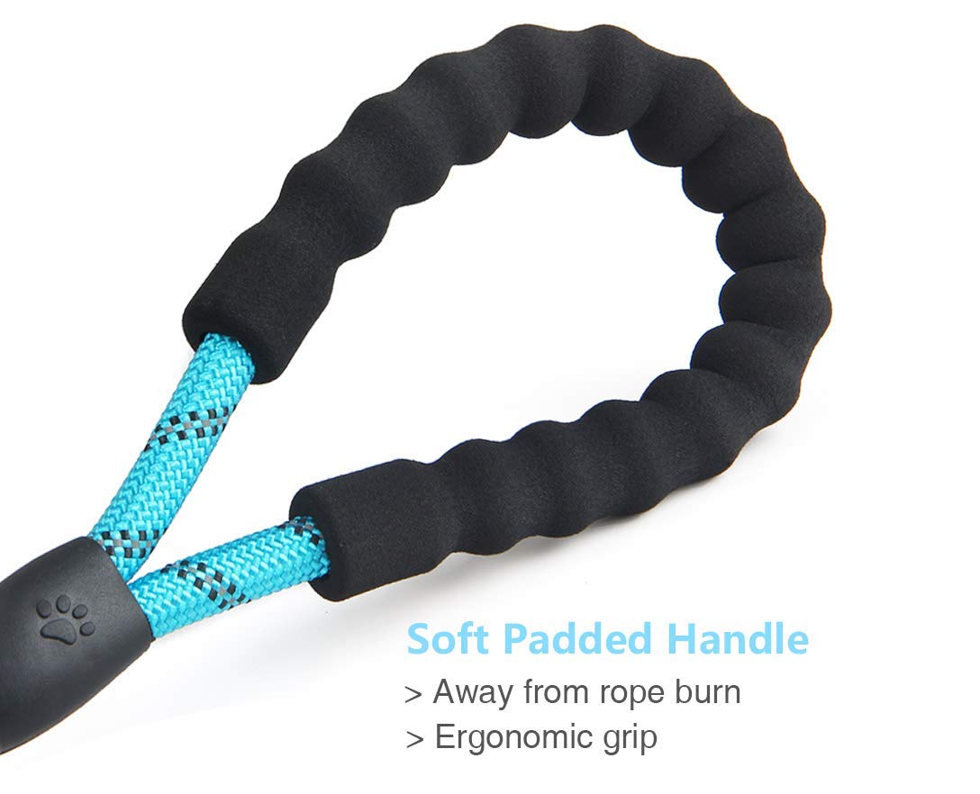 **5 FT Reflective Dog Leash, Adjustable Car Seat Belt & Collapsible Pet Bowl – Gift Set for Walking, Travel, Hiking & Camping – Perfect for Outdoor Adventures & Road Trips (Blue)**