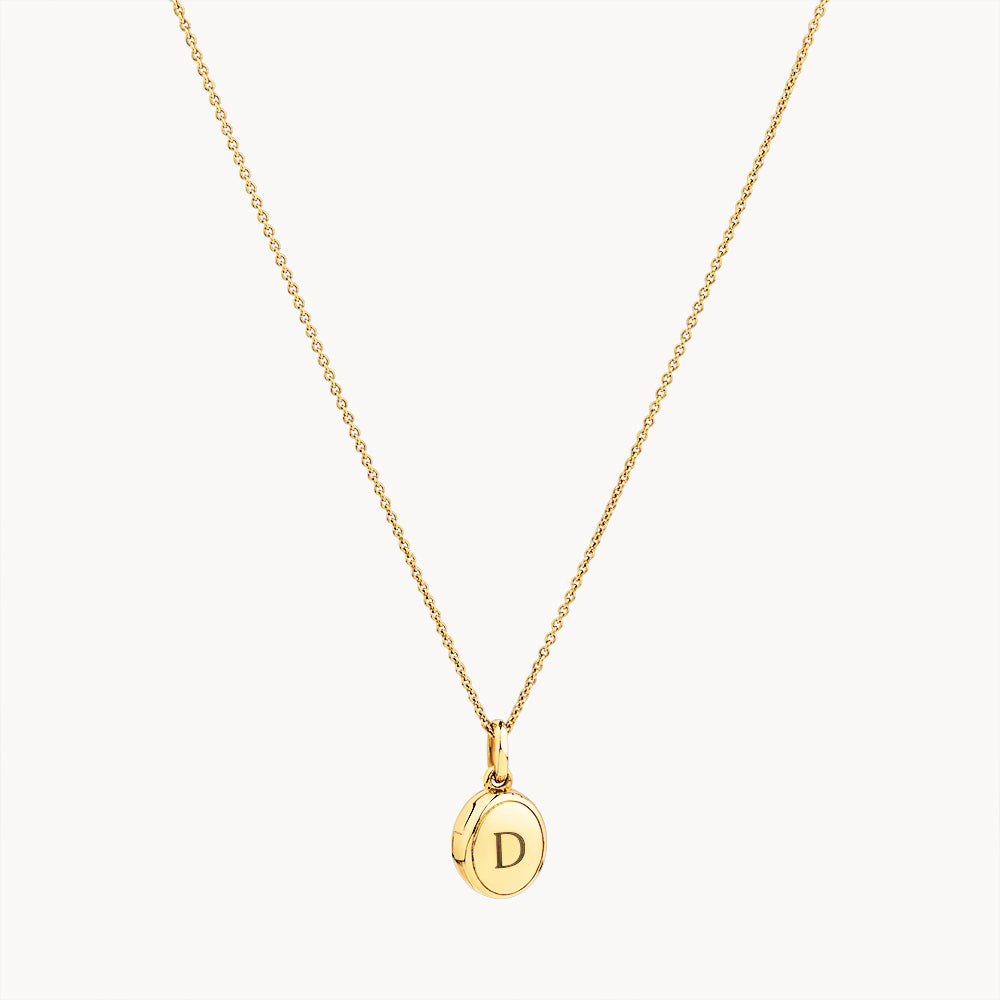 Personalized Engravable Oval Mini Locket Necklace in 14K Gold - Perfect for Anniversary Gifts, Valentine's Day & Keepsake Jewelry