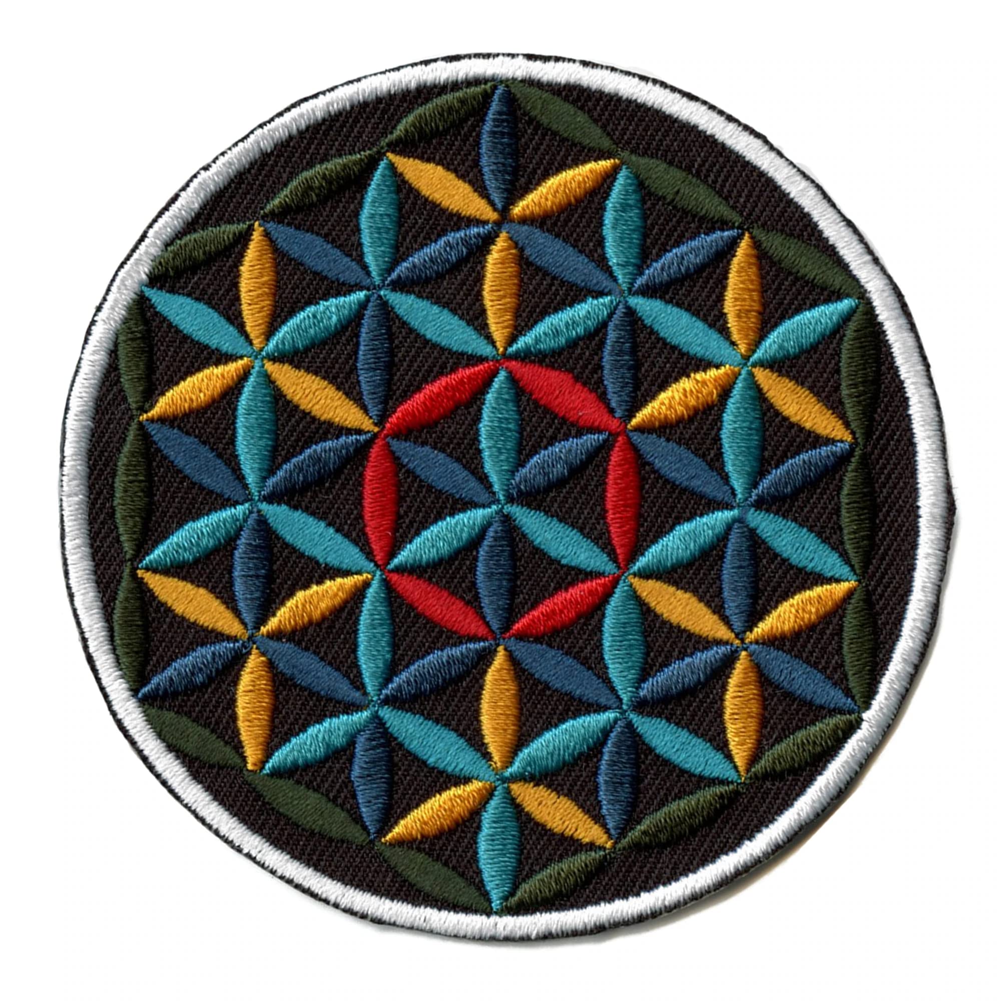 Mandala Patch Art - Embroidered Iron On Patches for DIY Clothing, Bags & Hats - Boho Hippie Style Fashion Accessories for Festival Outfits & Home Decor
