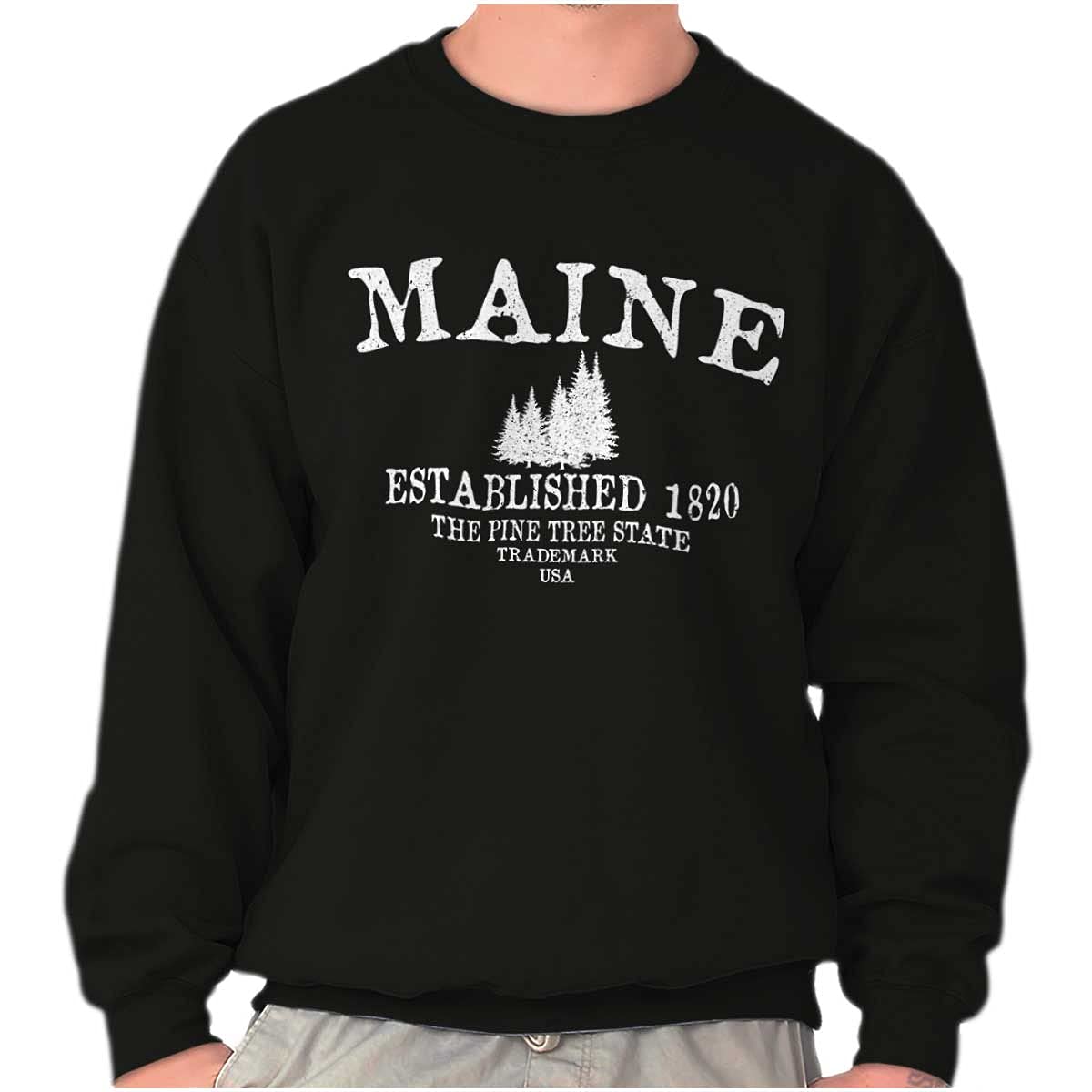 Vintage Maine Established Hipster Sweatshirt for Men & Women - Cozy Unisex Pullover for Casual Wear & Outdoor Adventures