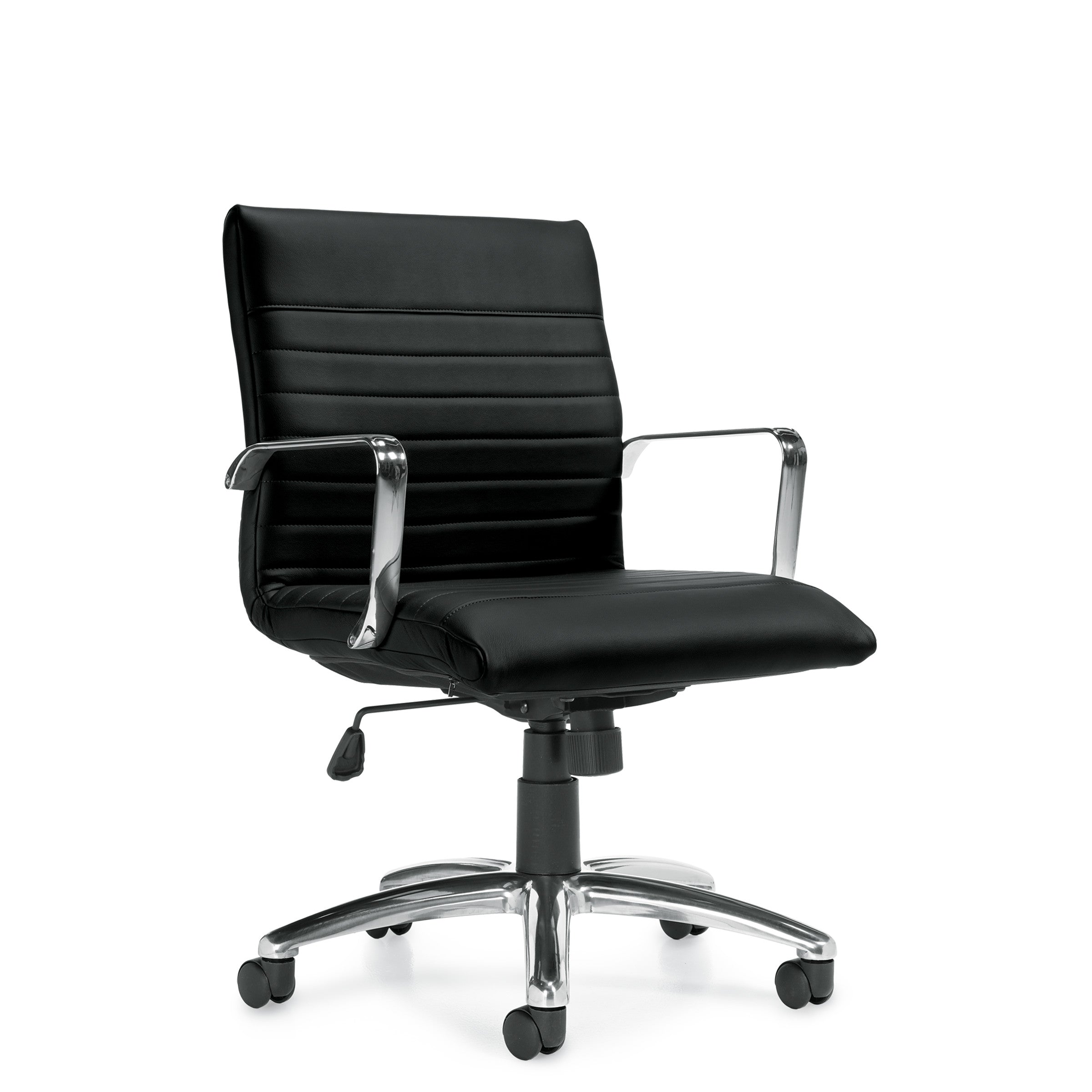 OTG11734B Mid Back Luxhide Tilter Office Chair - Ergonomic Swivel Task Chair with Adjustable Height & Tilt for Home Office, Computer Desk, and Workspace Comfort