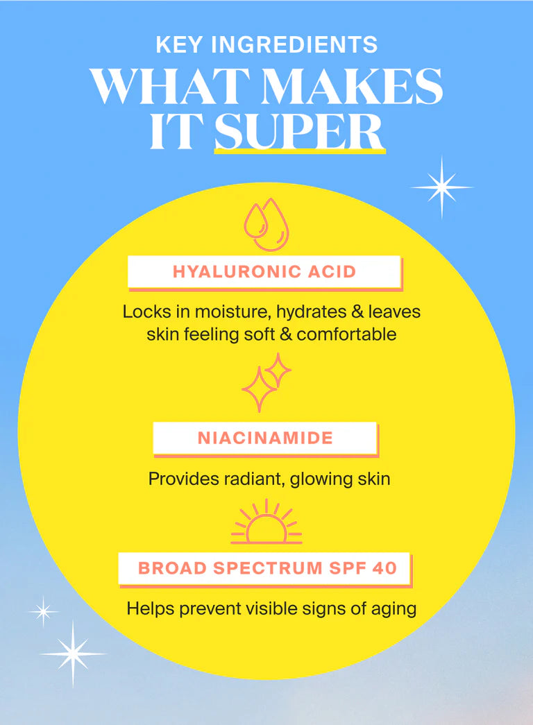 Supergoop! Glowscreen SPF 40 Hydrating Face Primer with Hyaluronic Acid & Vitamin B5 - Illuminating Sunscreen for a Radiant Makeup Base | Perfect for Daily Wear Under Foundation or Alone