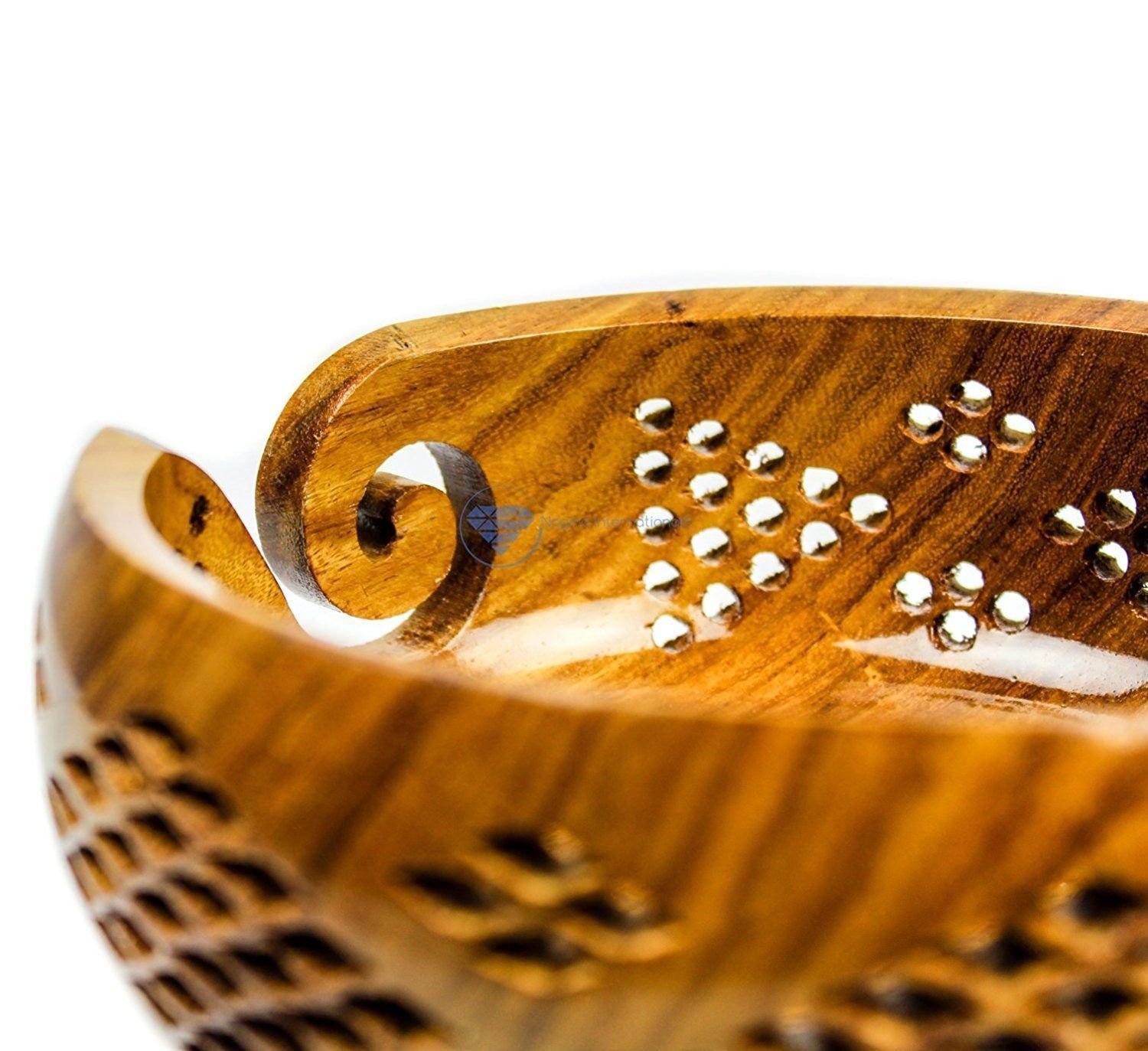 Handmade Designer Wooden Yarn Bowl for Crocheting & Knitting - Premium Yarn Storage Organizer Desk Bowl - Perfect Gift for Knitters & Crocheters - Ideal for Home, Office & Craft Room Organization