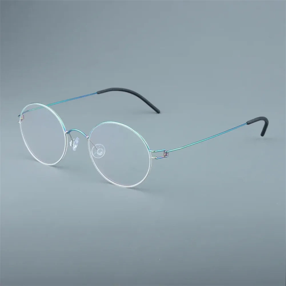 Aimee Women's Full Rim Small Round Screwless Titanium Eyeglasses Frame 13018 - Lightweight & Durable for Work, Reading & Everyday Use