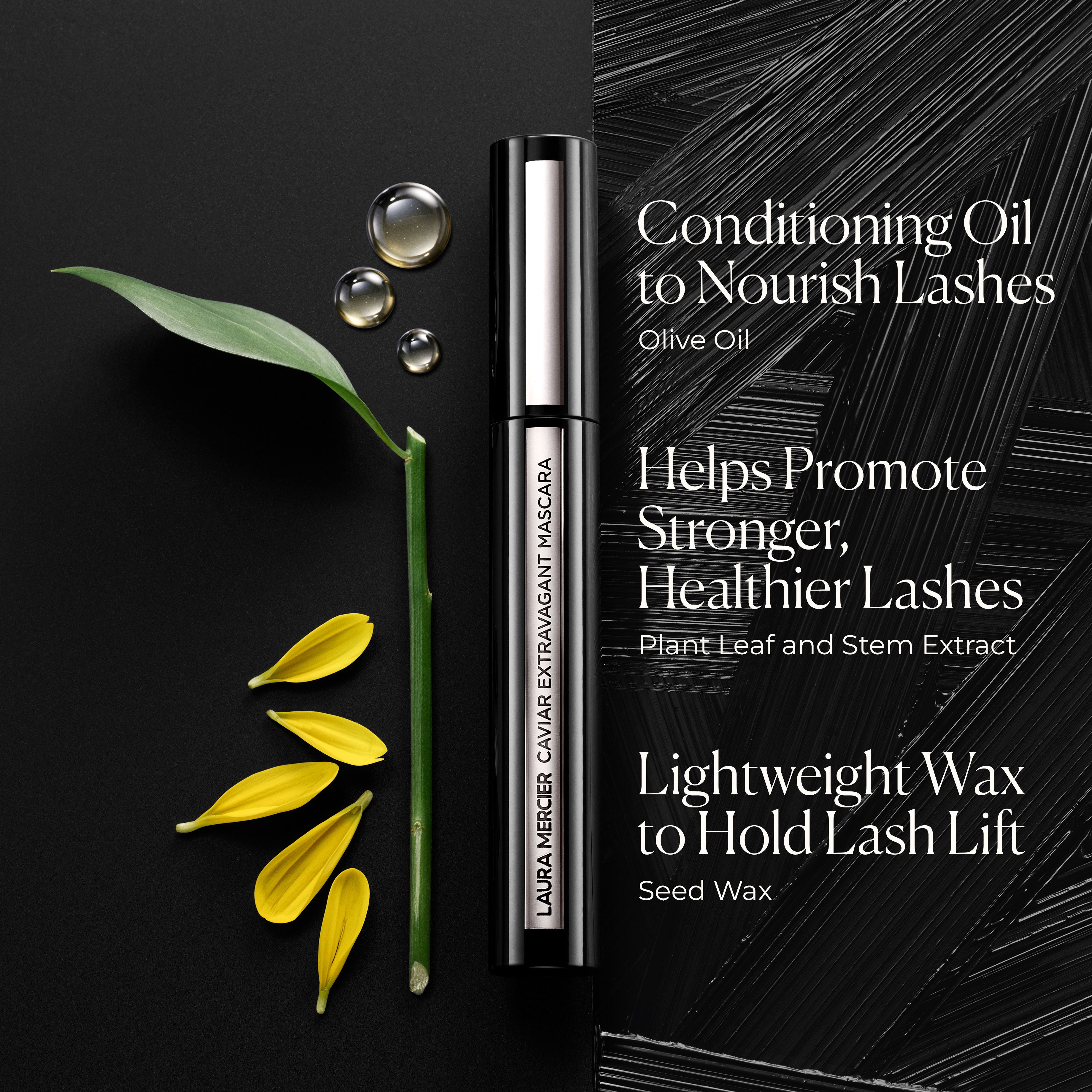 Luxury Volumizing & Lengthening Waterproof Mascara with Caviar Extract - Perfect for Long-Lasting, Bold Lashes Day & Night