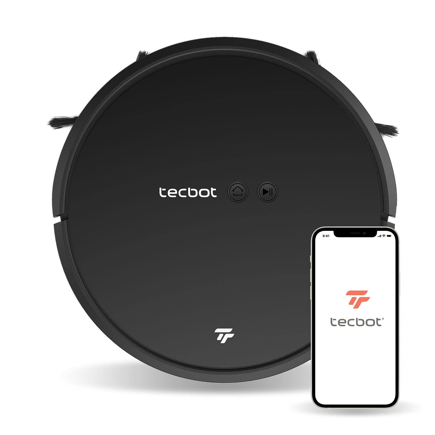 TECBOT Robot Vacuum Cleaner with 2000Pa Strong Suction - WiFi/App/Alexa Smart Control, Auto Charging, Ultra Quiet - Ideal for Hardwood Floors & Carpets | Perfect for Pet Hair, Daily Cleaning in Living Room & Bedroom